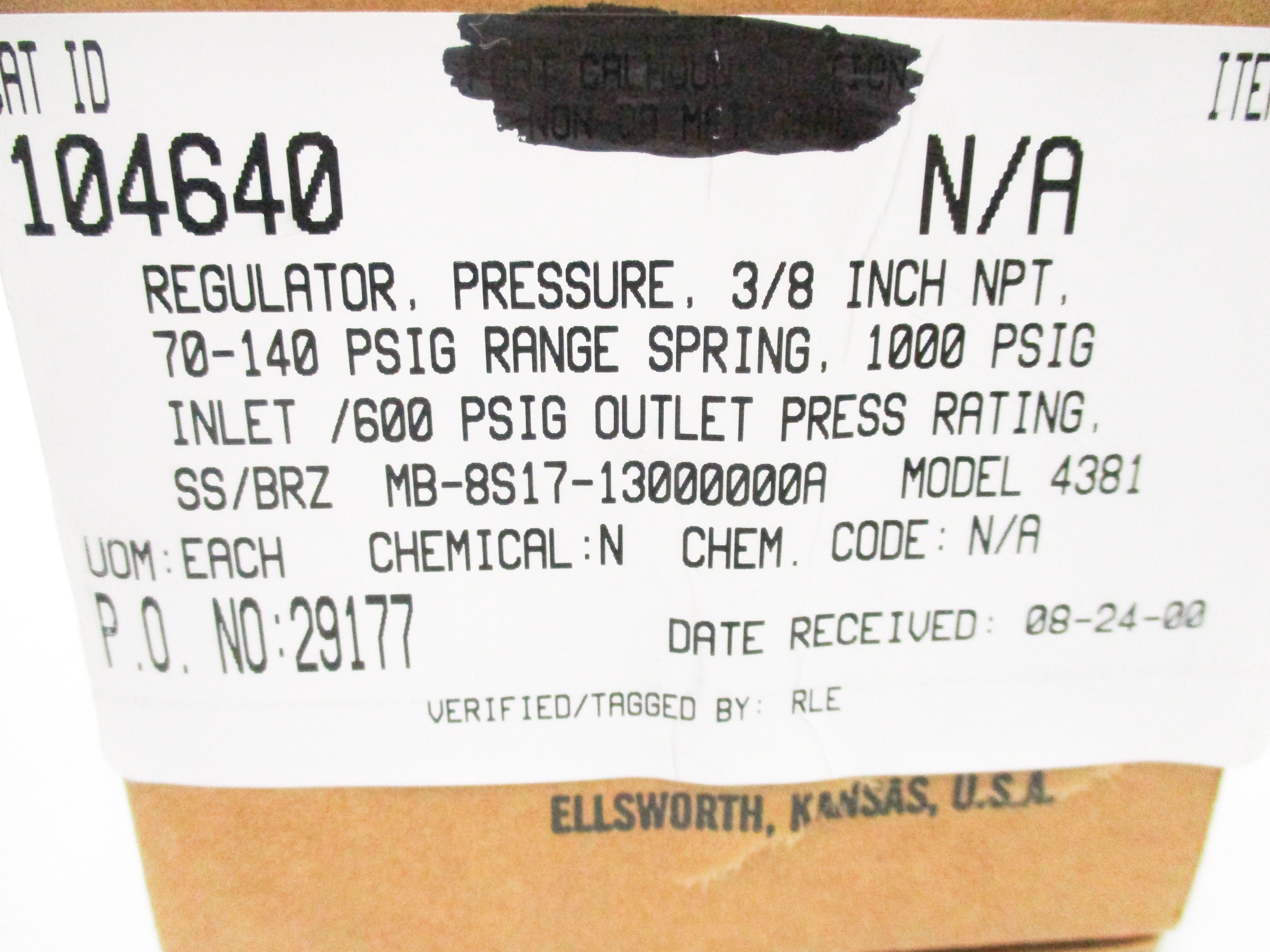 CASHCO 4381SS/BR7/S1 NSMP