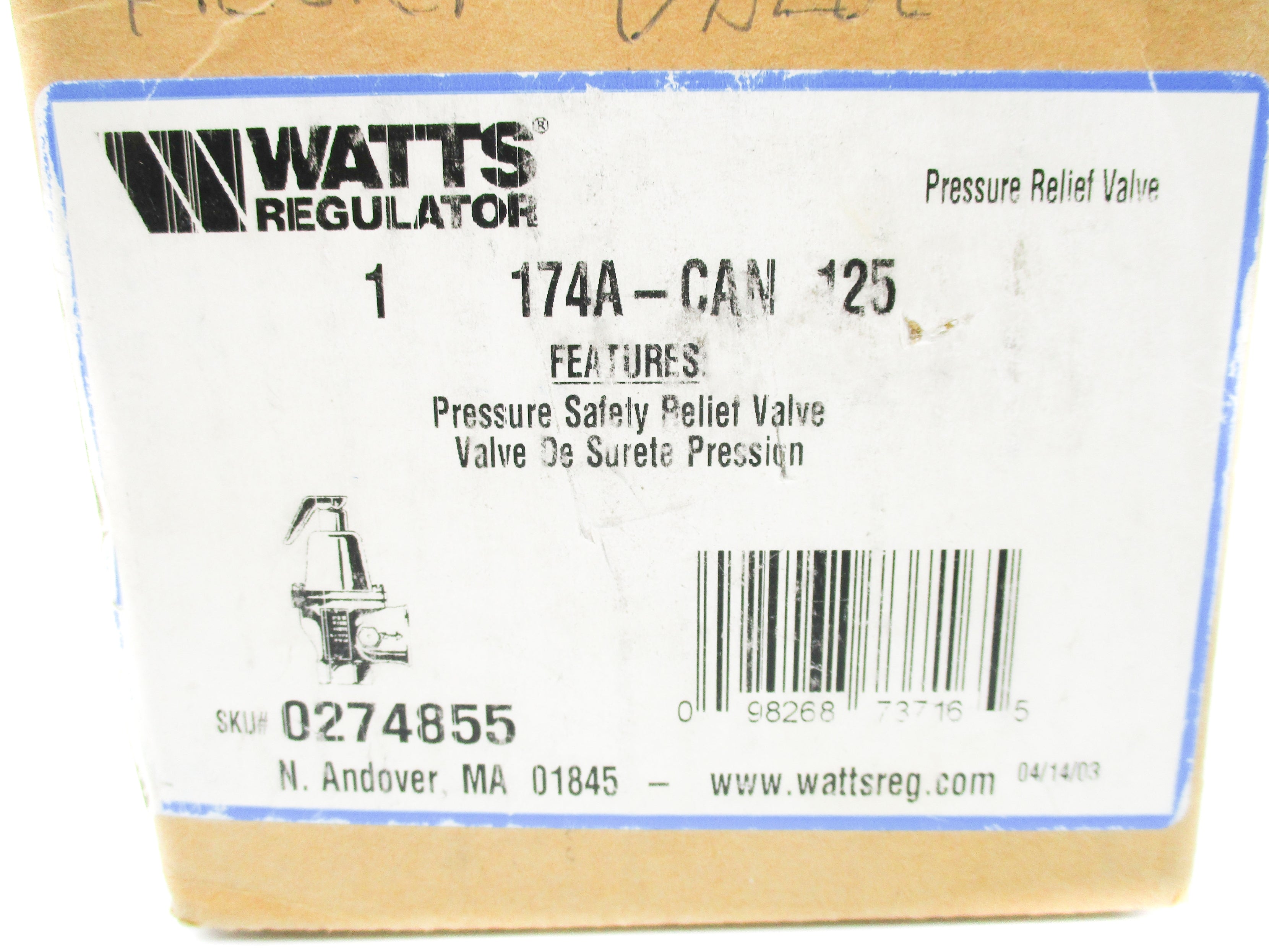 WATTS 174A-CAN-125 125PSI NSMP