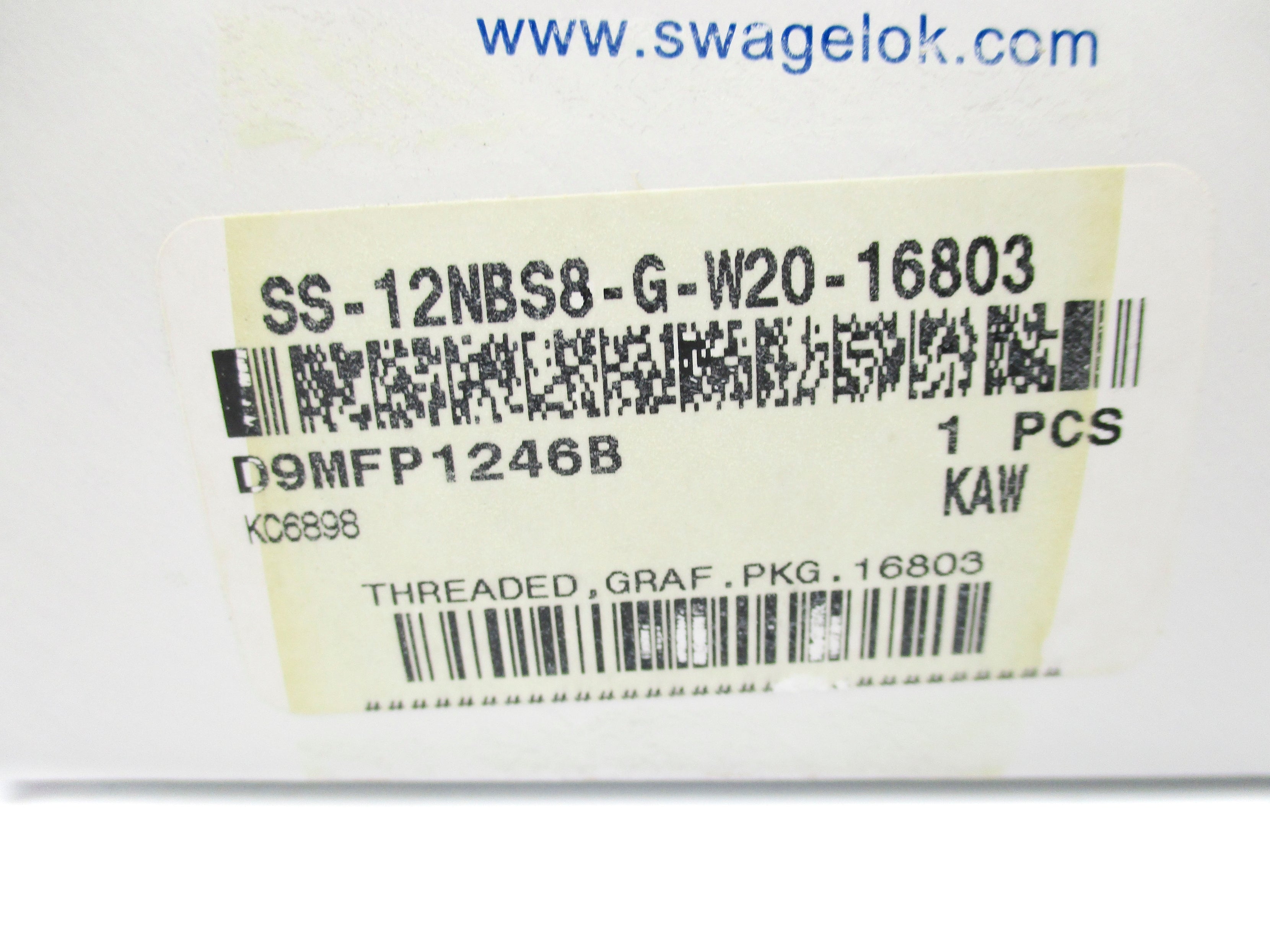 SWAGELOK SS-12NBS8-G-W20-16803 6000PSIG NSMP