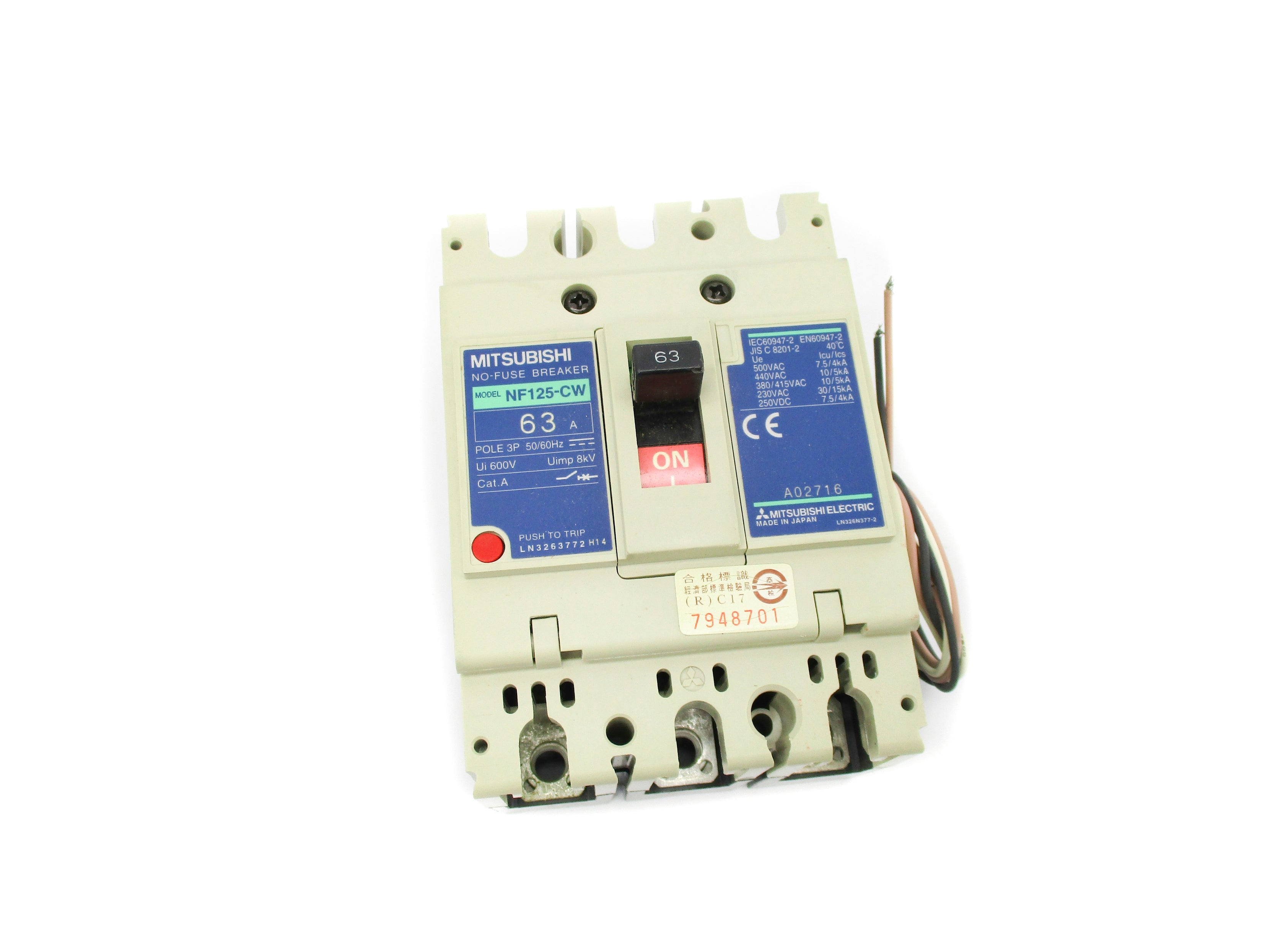 MITSUBISHI NF125-CW 63A 250VDC NSMP