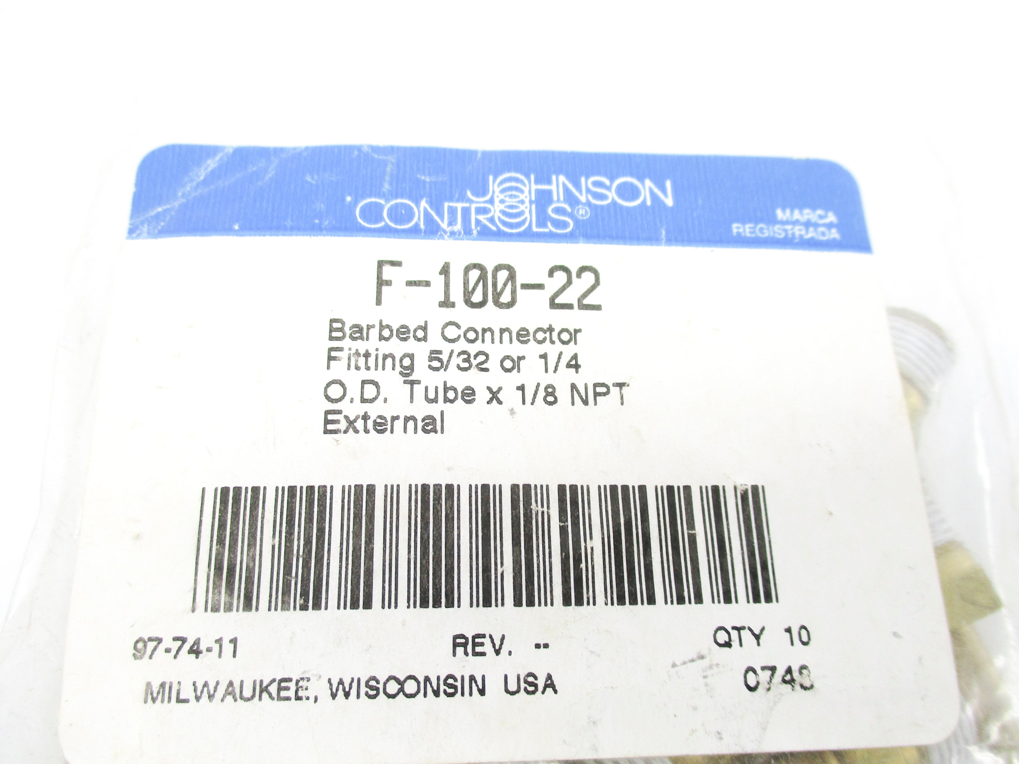 JOHNSON CONTROLS F-100-22 (PKG OF 10) NSMP