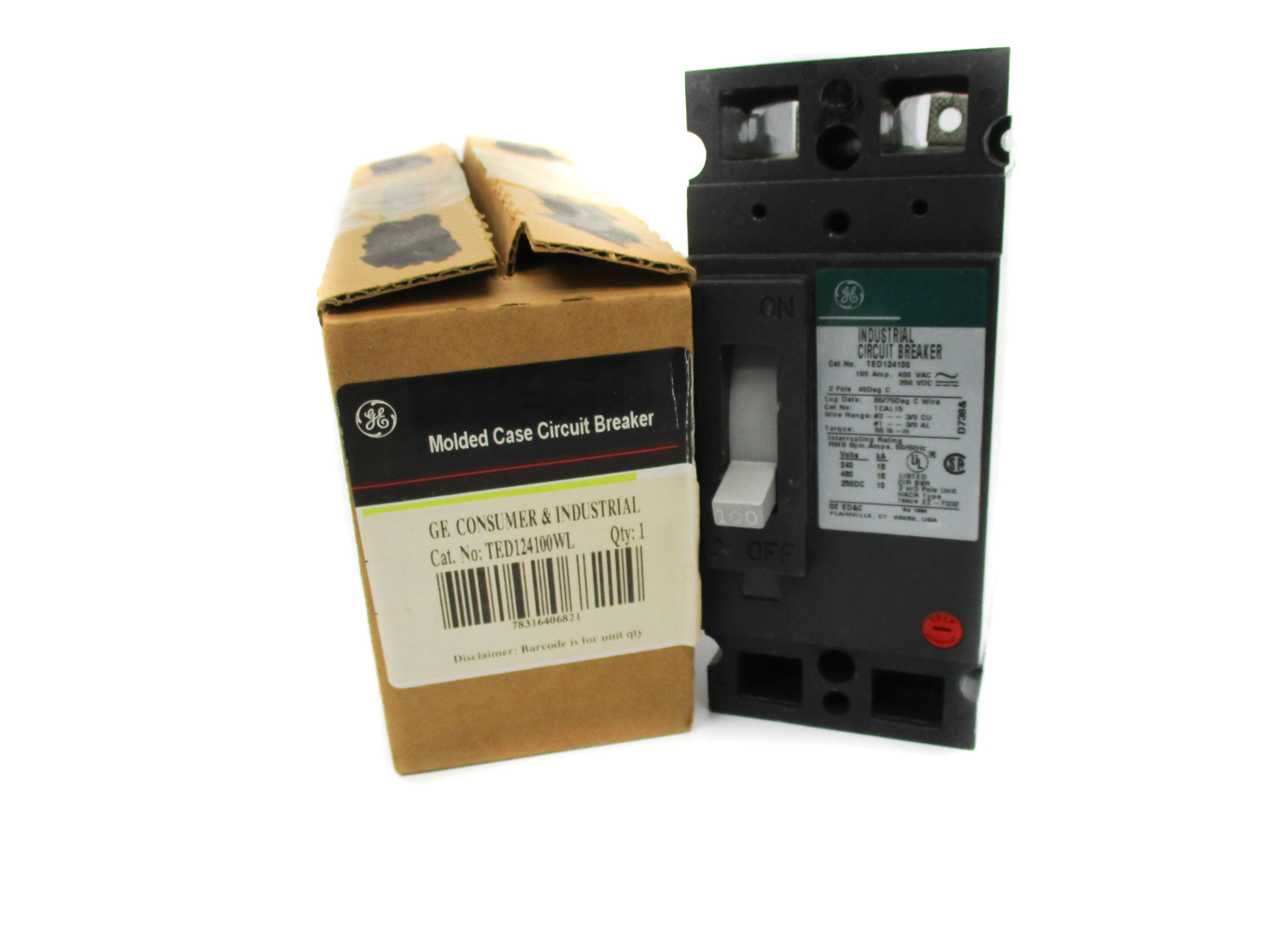 GENERAL ELECTRIC TED124100WL 100A 480VAC/250VDC NSMP