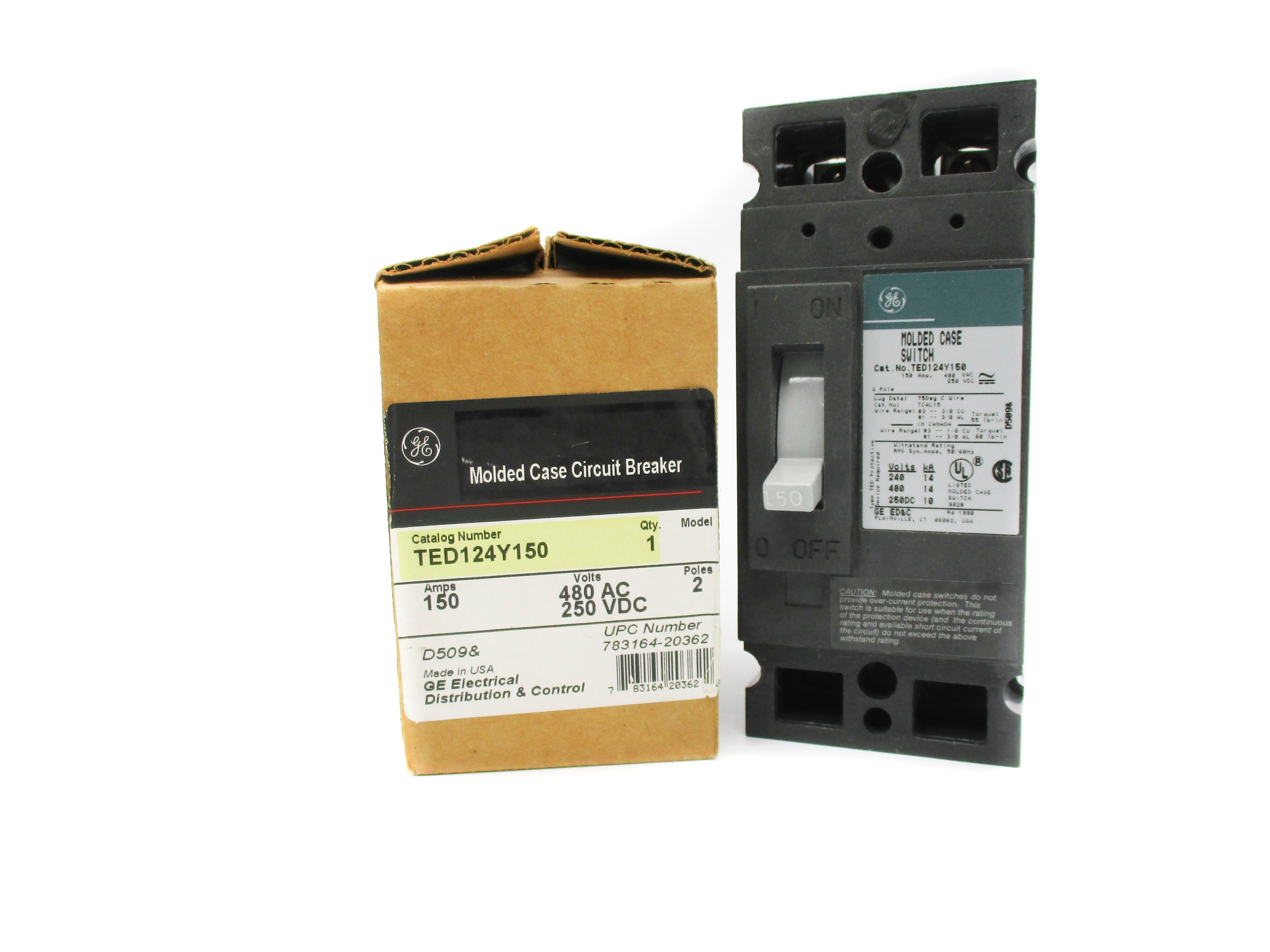 GENERAL ELECTRIC TED124Y150 150A 480VAC/ 250VDC NSMP