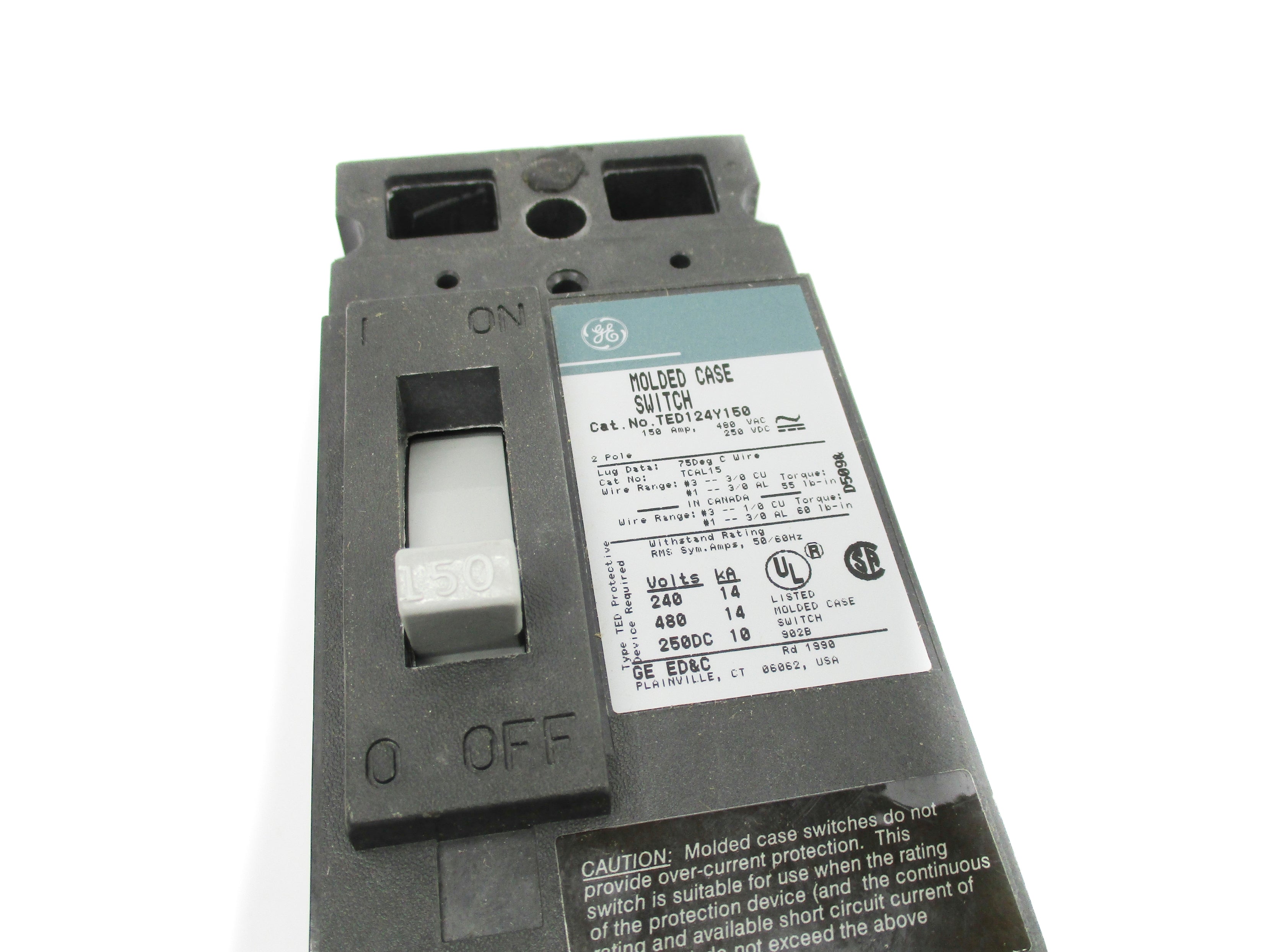 GENERAL ELECTRIC TED124Y150 150A 480VAC/ 250VDC NSMP