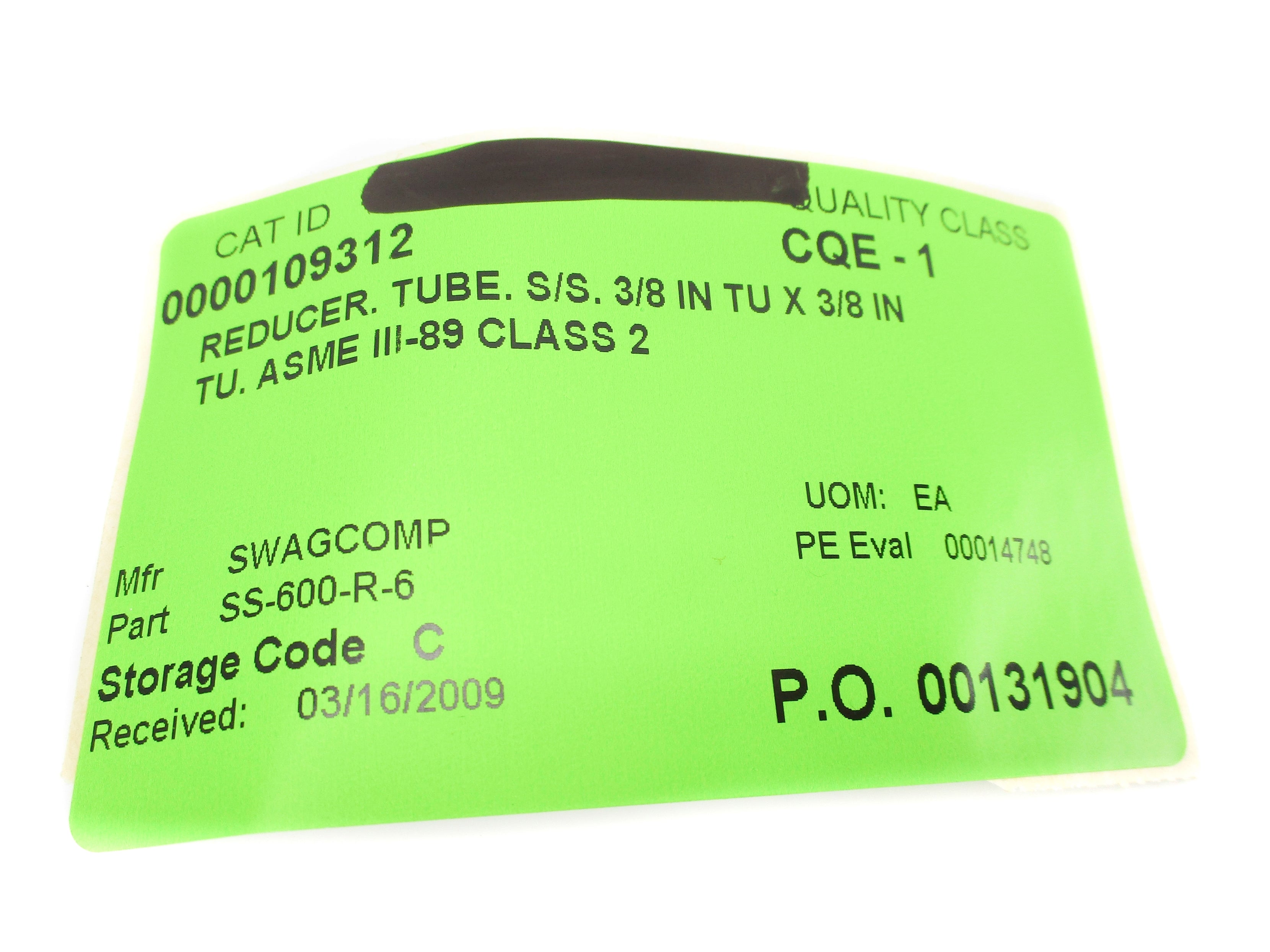 SWAGELOK SS-600-R-6 NSNP