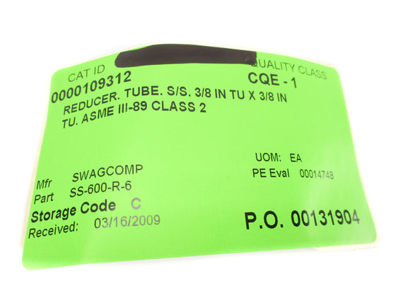SWAGELOK SS-600-R-6 NSNP