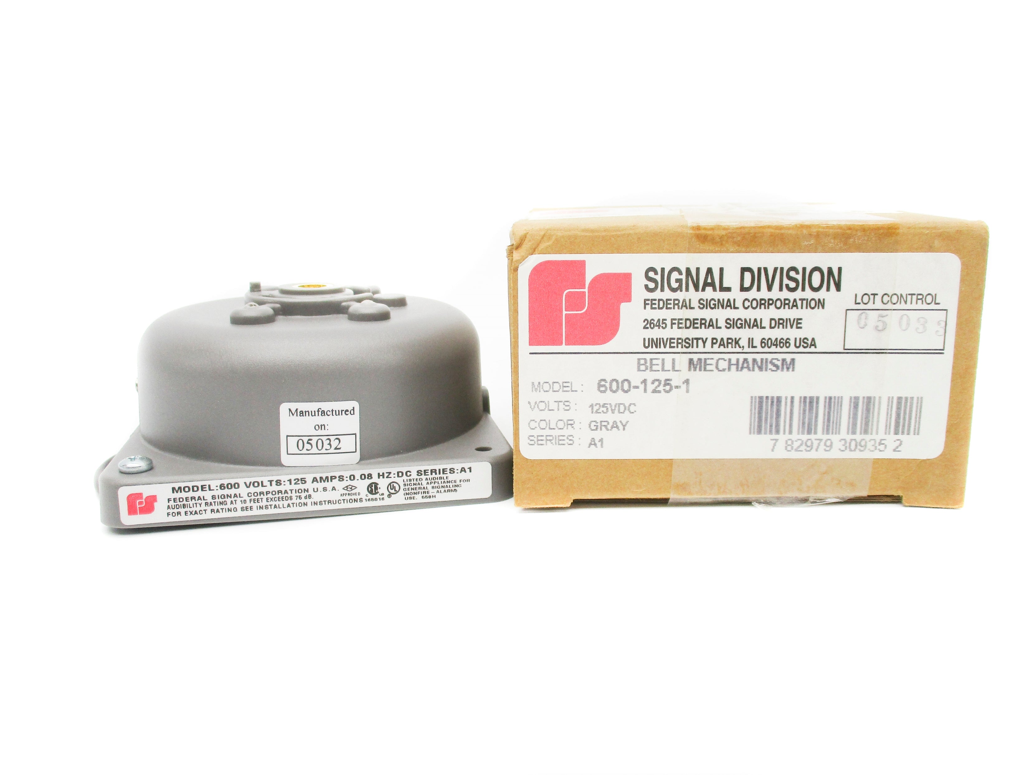 FEDERAL SIGNAL 600-125-1 SER. A1 125VDC .08A NSMP
