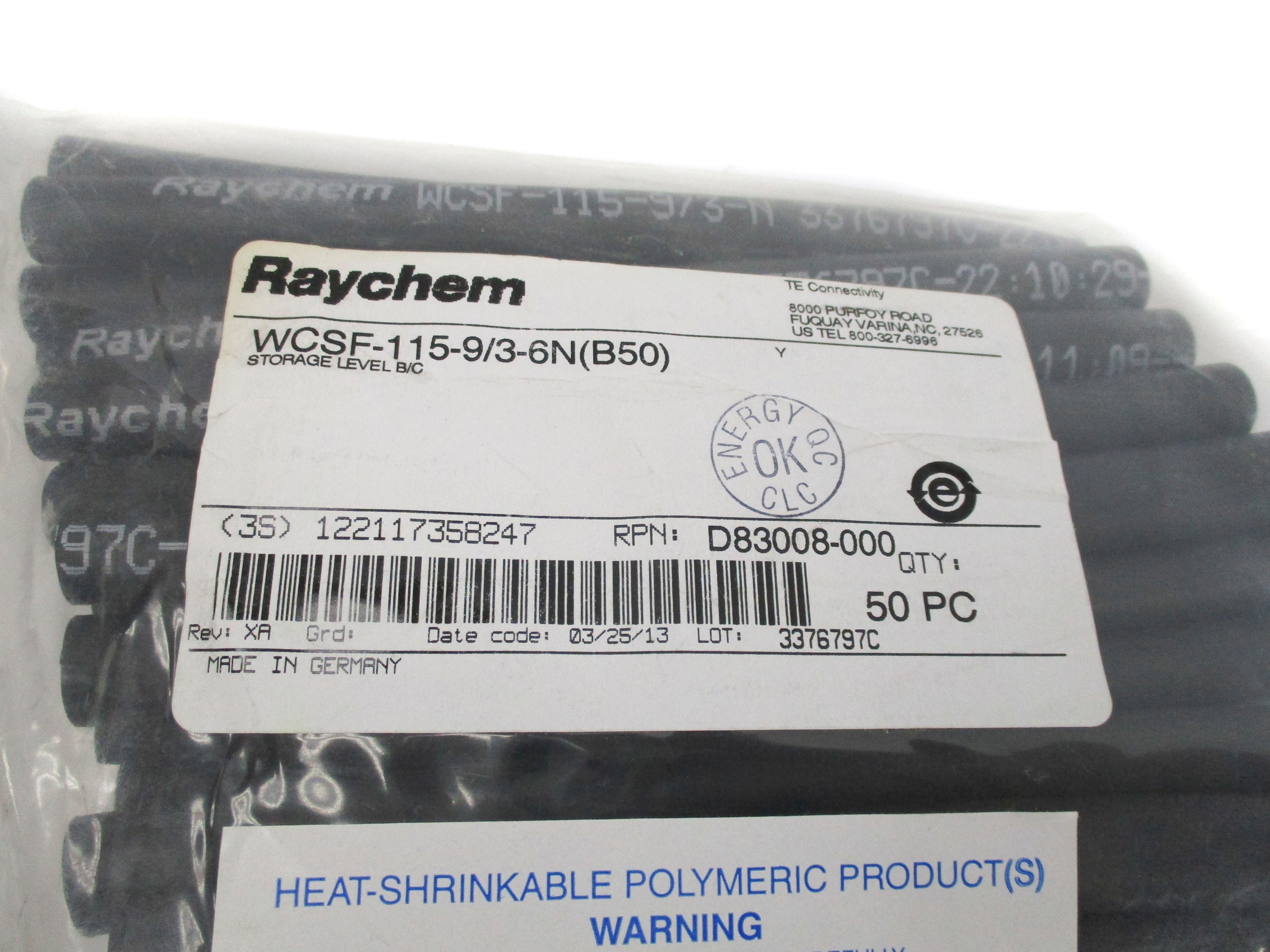 RAYCHEM WCSF-115-9/3-6N(B50) (PKG OF 50) NSMP