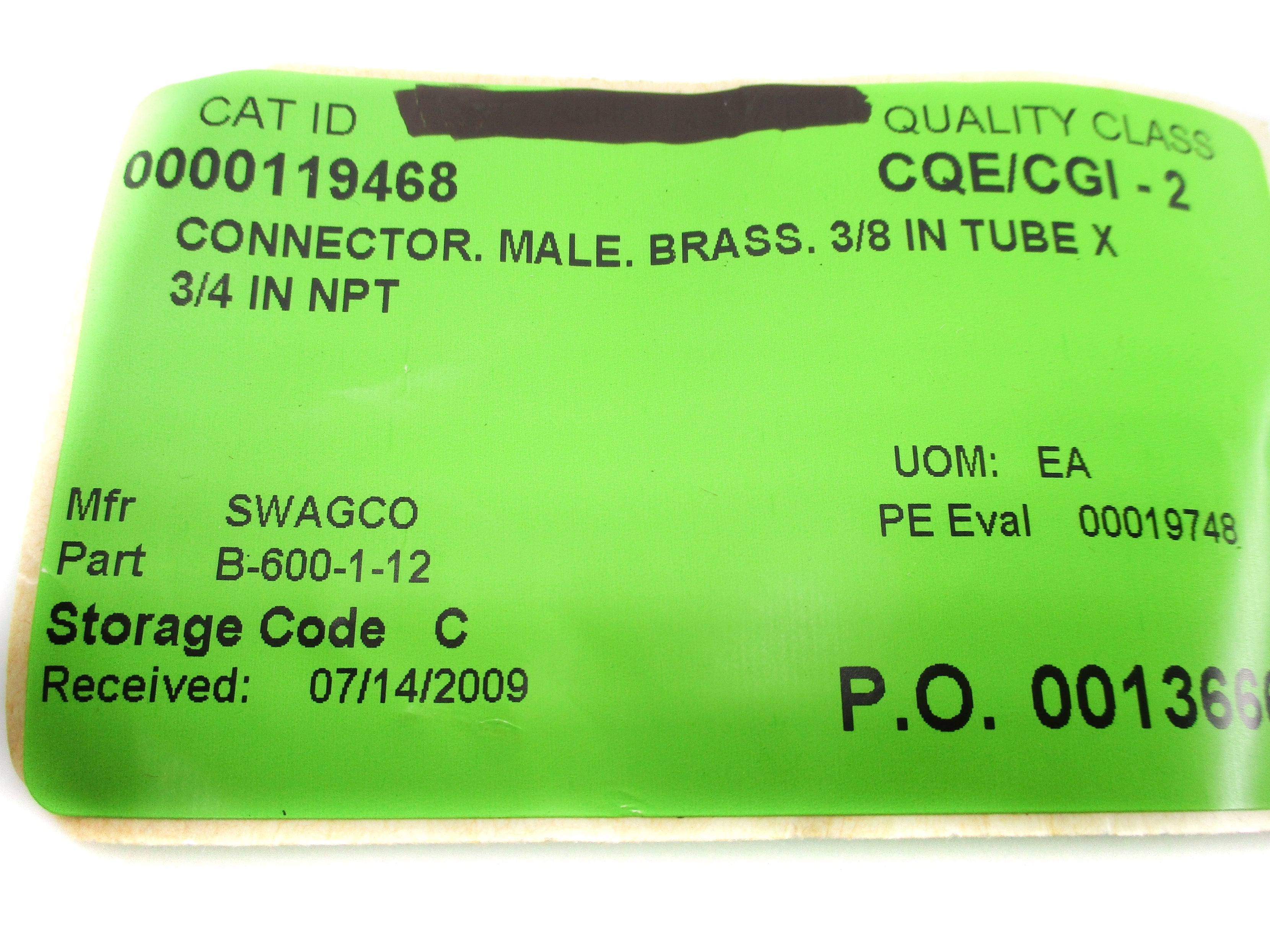 SWAGELOK B-600-1-12 NSNP