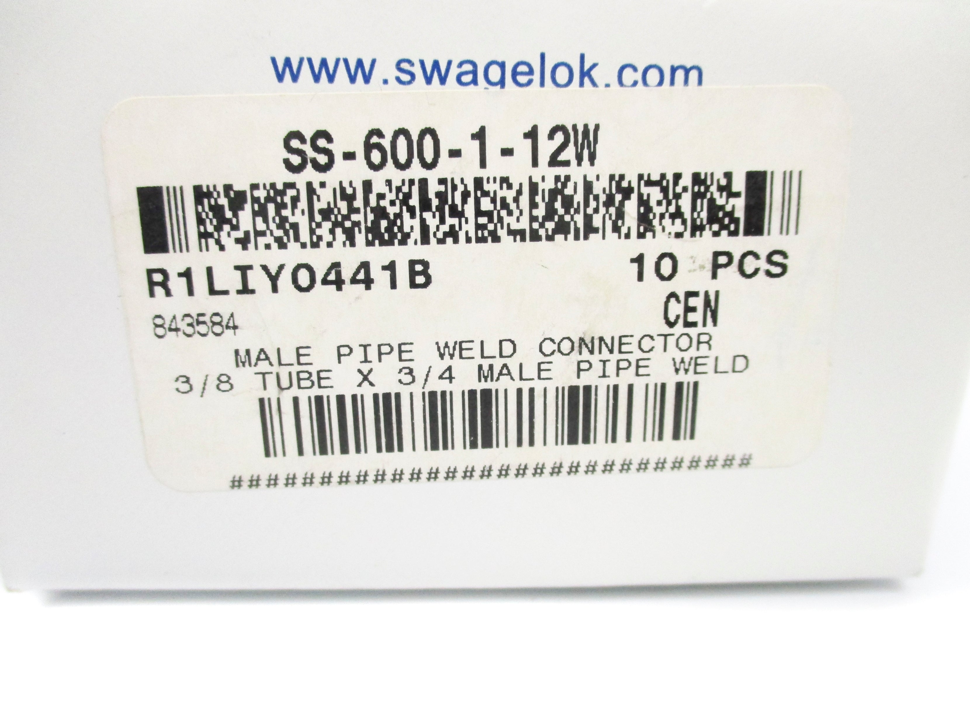 SWAGELOK SS-600-1-12W (PKG OF 10) NSMP