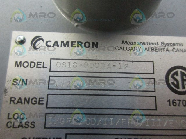 CAMERON 0818-0000A-12 MEASUREMENT SYSTEM *NEW NO BOX*