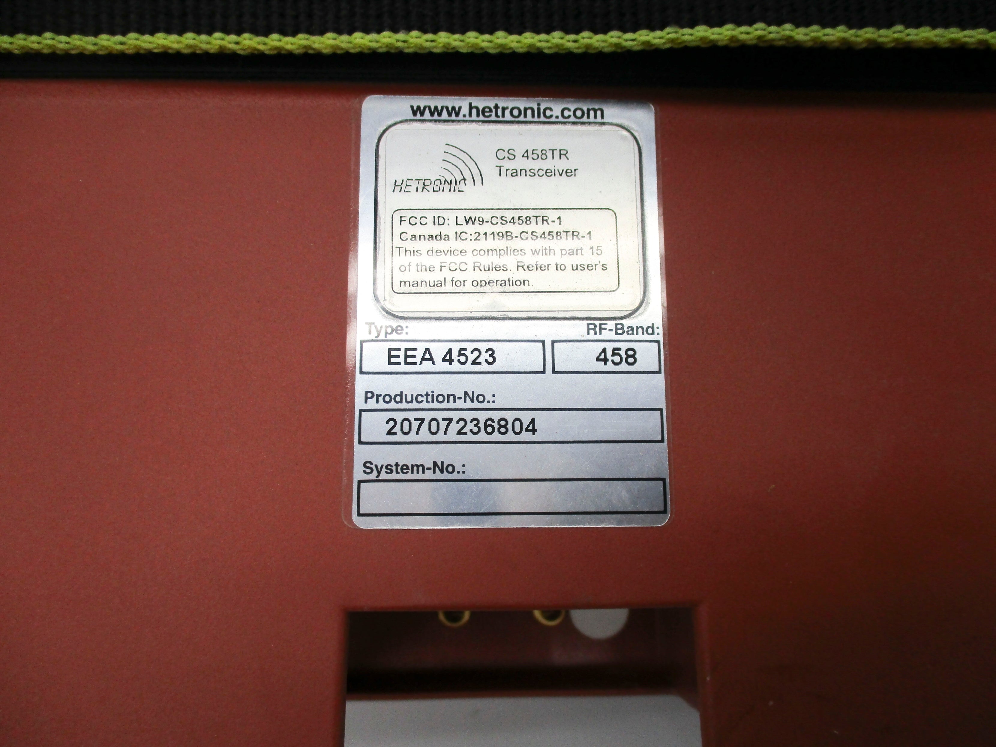 HETRONIC CS458TR NSNP