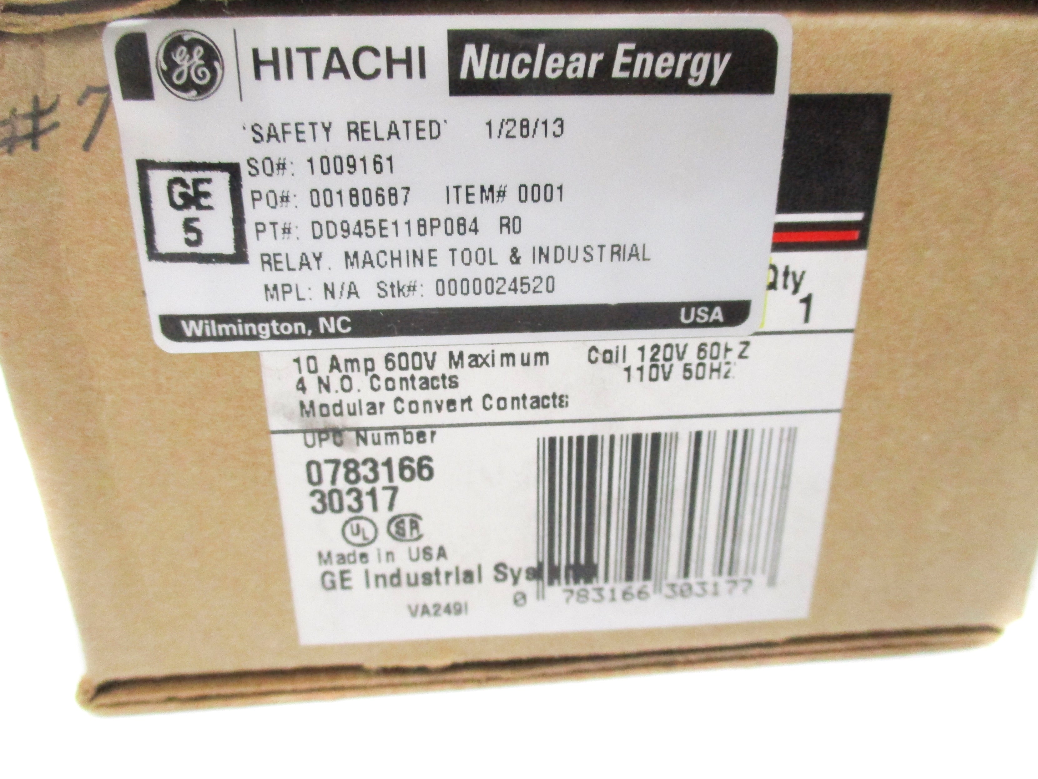 GENERAL ELECTRIC DD945E118P084 10A 110/120V NSMP