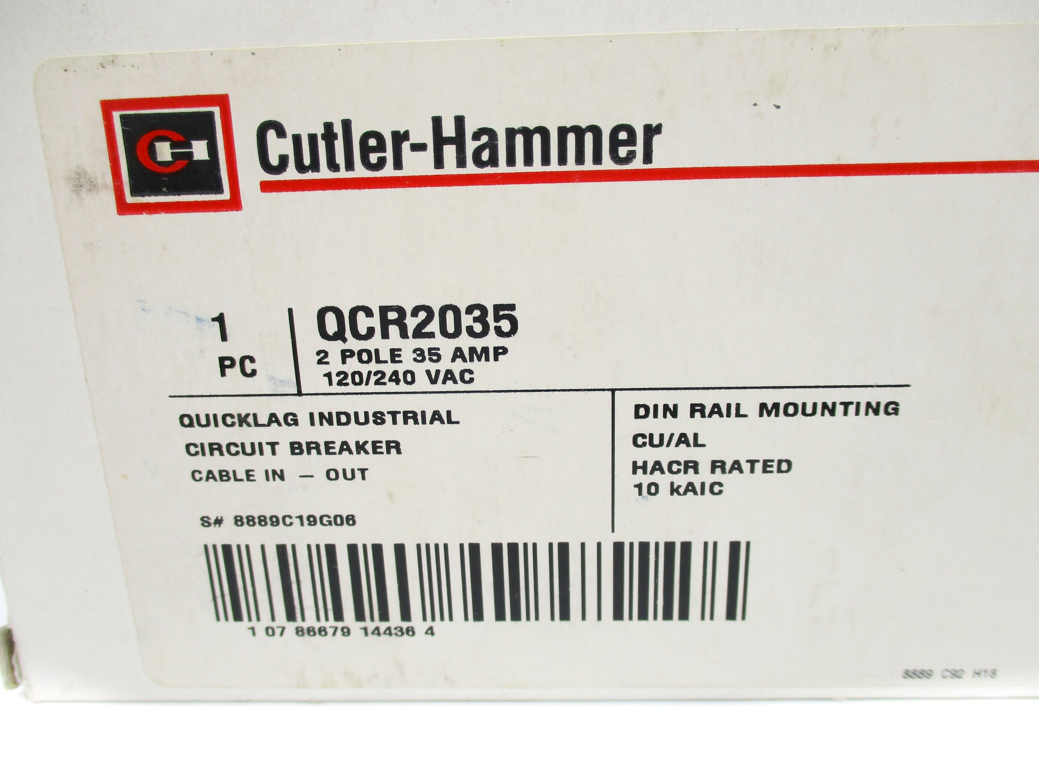 CUTLER HAMMER QCR2035 35A 240VAC NSMP