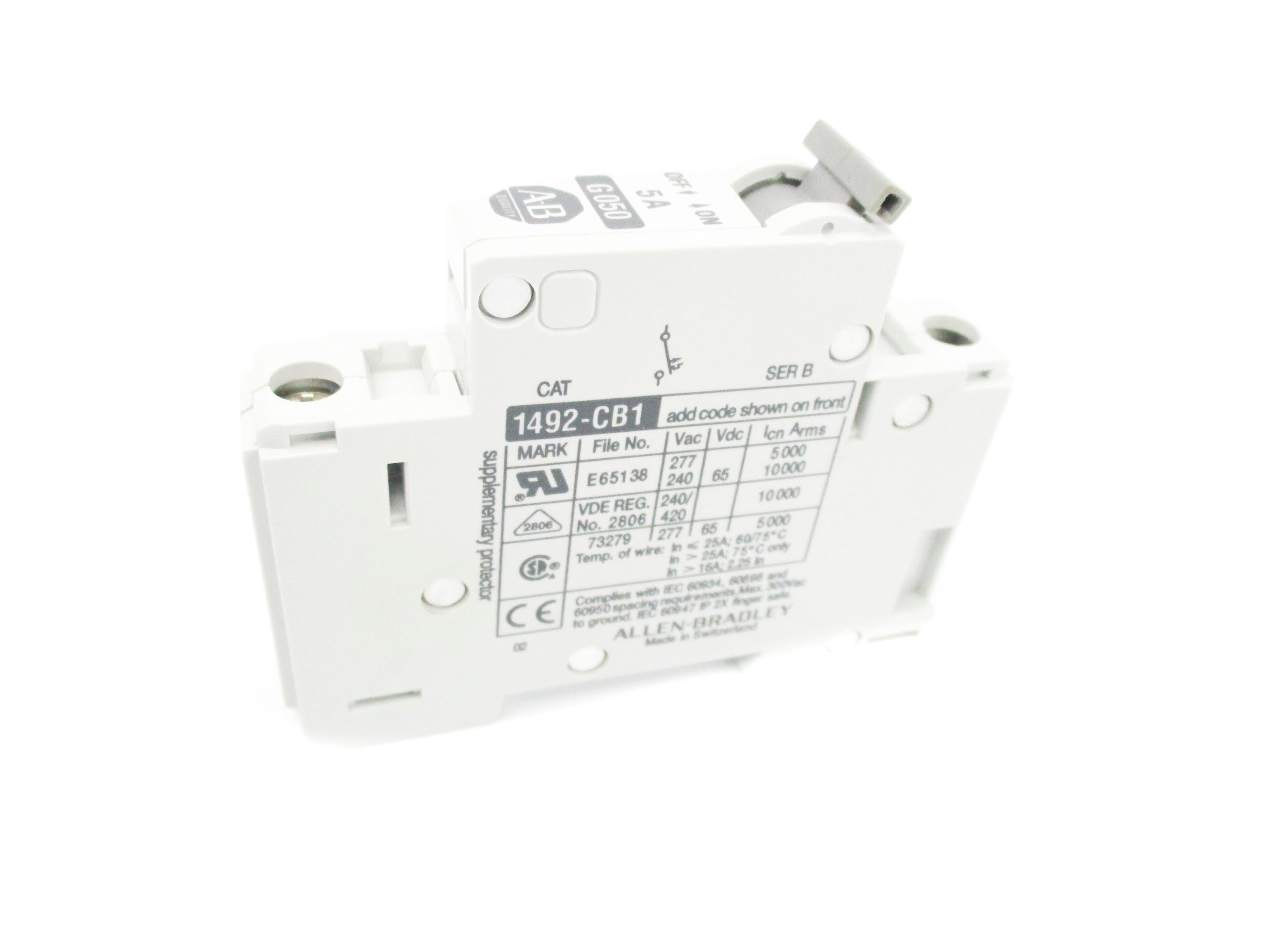 ALLEN BRADLEY 1492-CB1G050 SER. B 277VAC 5A NSMP