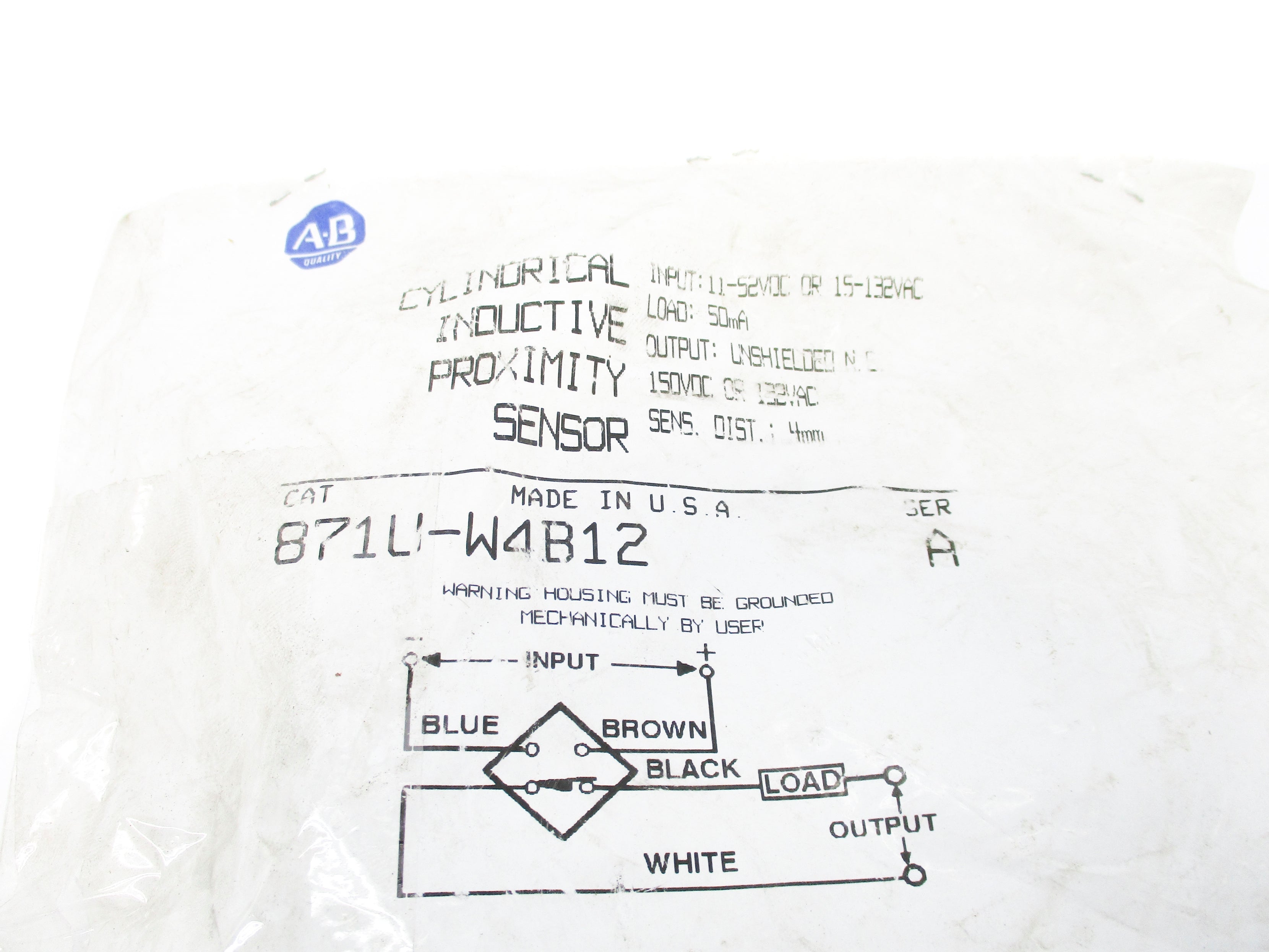 INDUSTRIAL SPARE PART 871U-W4B12 SER. A NSMP