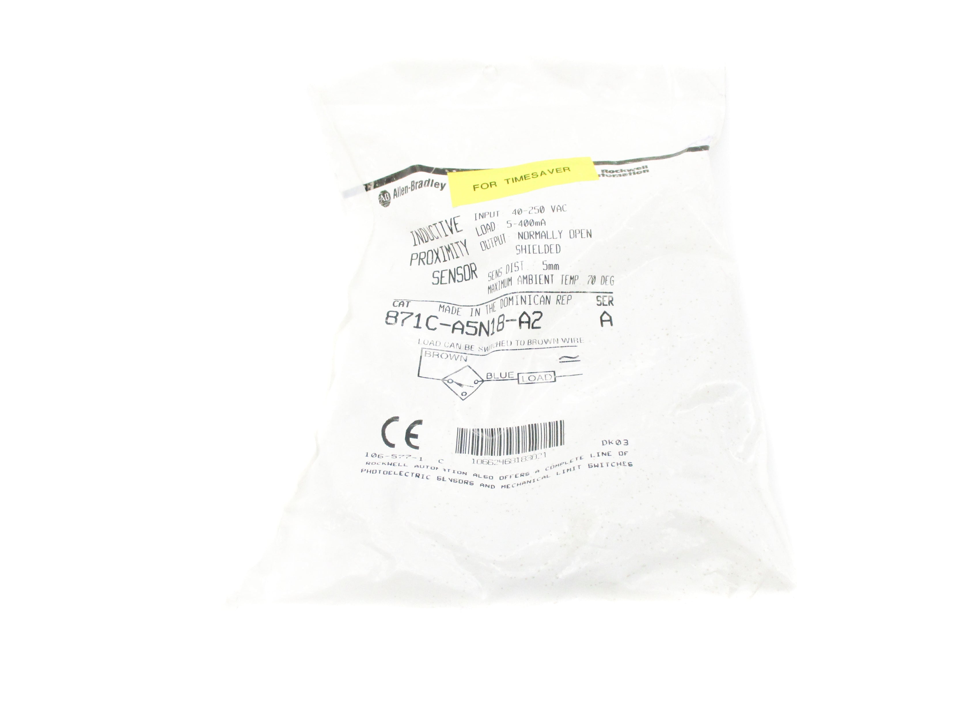 INDUSTRIAL SPARE PART 871C-A5N18-A2 SER. A 40-250VAC NSMP