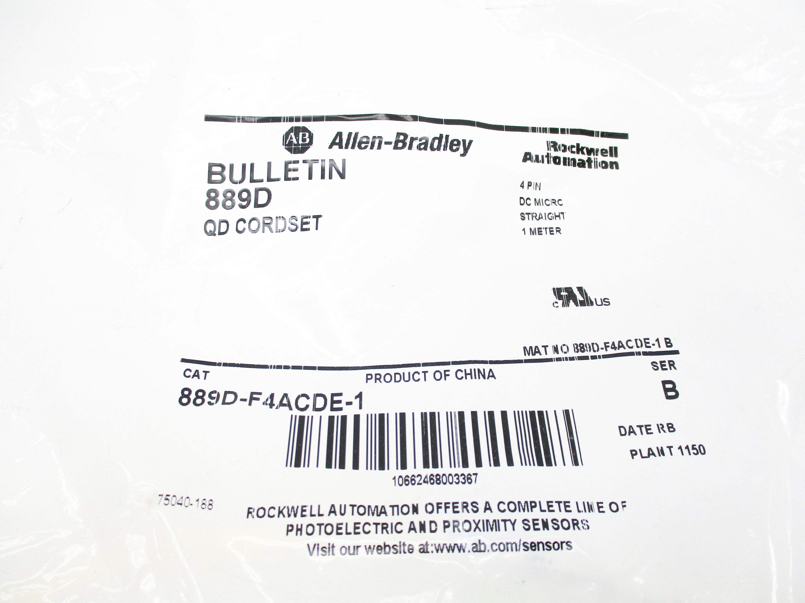 ALLEN BRADLEY 889D-F4ACDE-1 SER. B NSMP