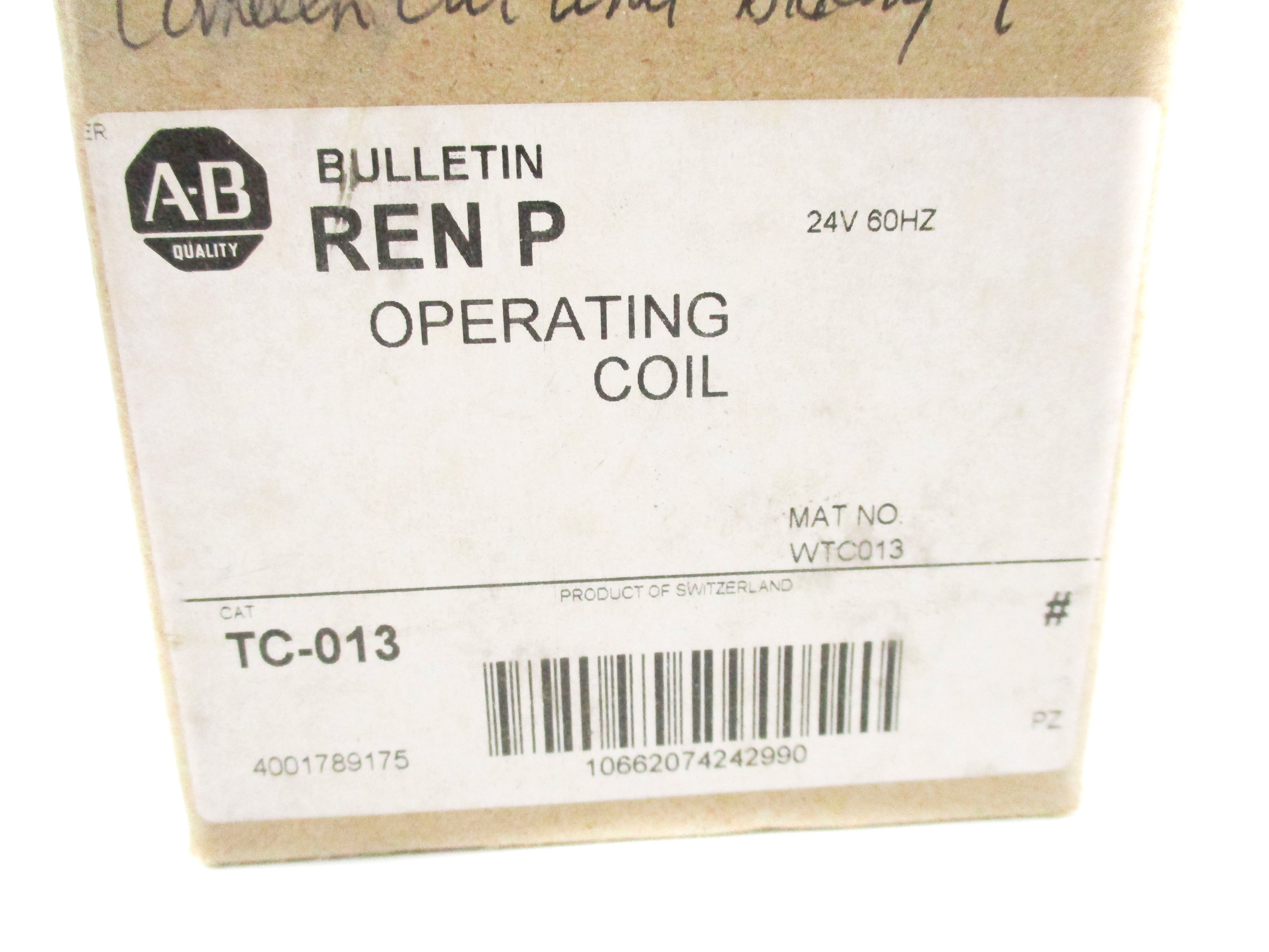 ALLEN BRADLEY TC-013 SER. # 24V (BR/WH) NSMP
