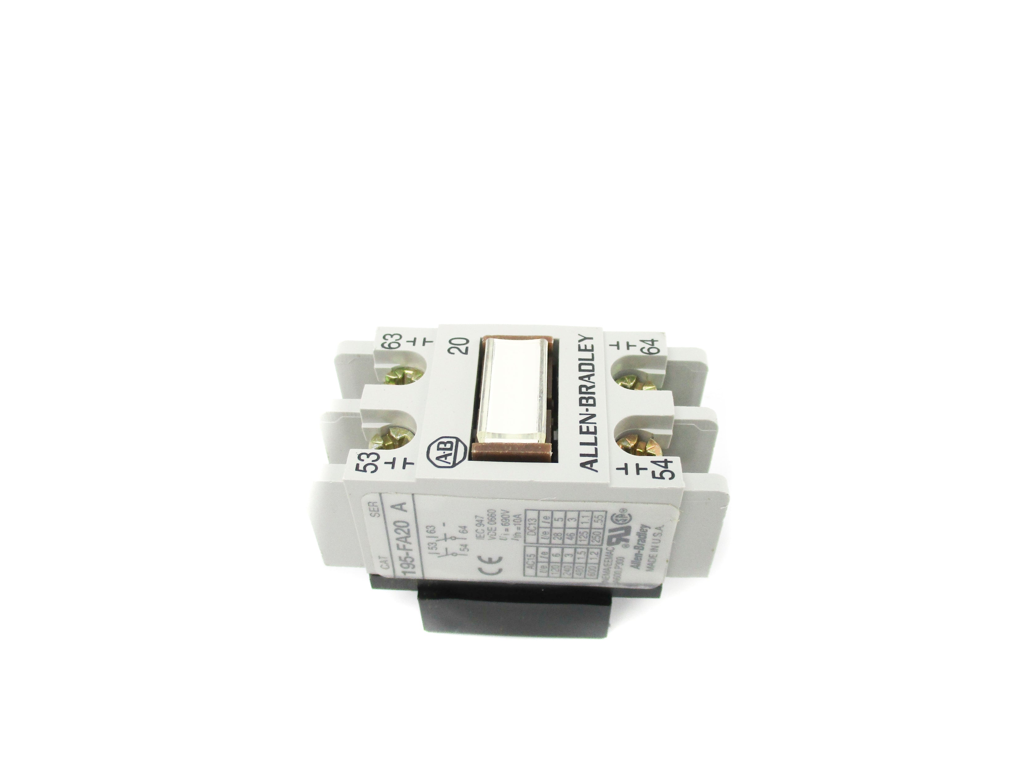 ALLEN BRADLEY 195-FA20 SER. A 600VAC 1.2A (GY/BL) NSMP