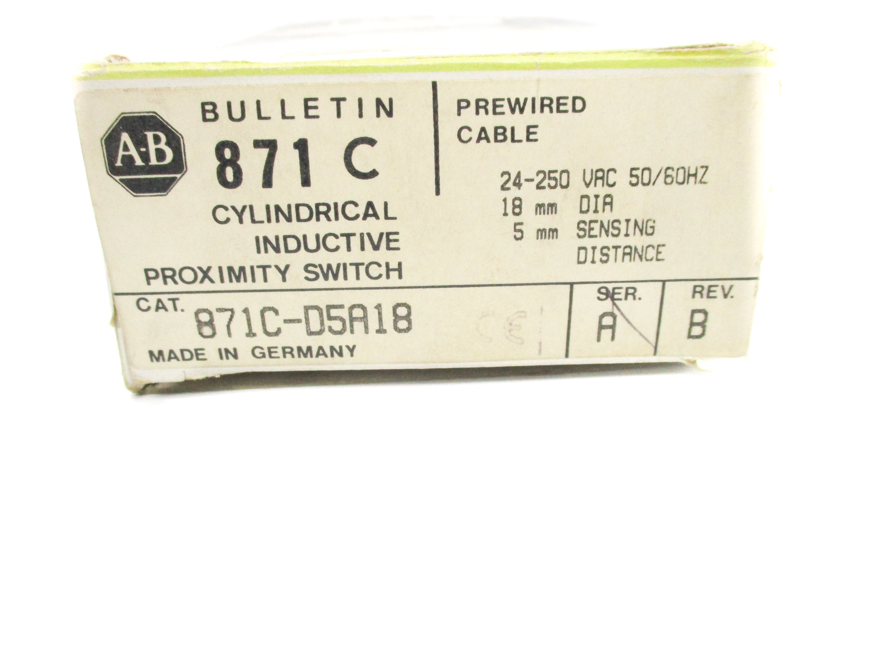 INDUSTRIAL SPARE PART 871C-D5A18 SER. A (BK/YL) NSMP