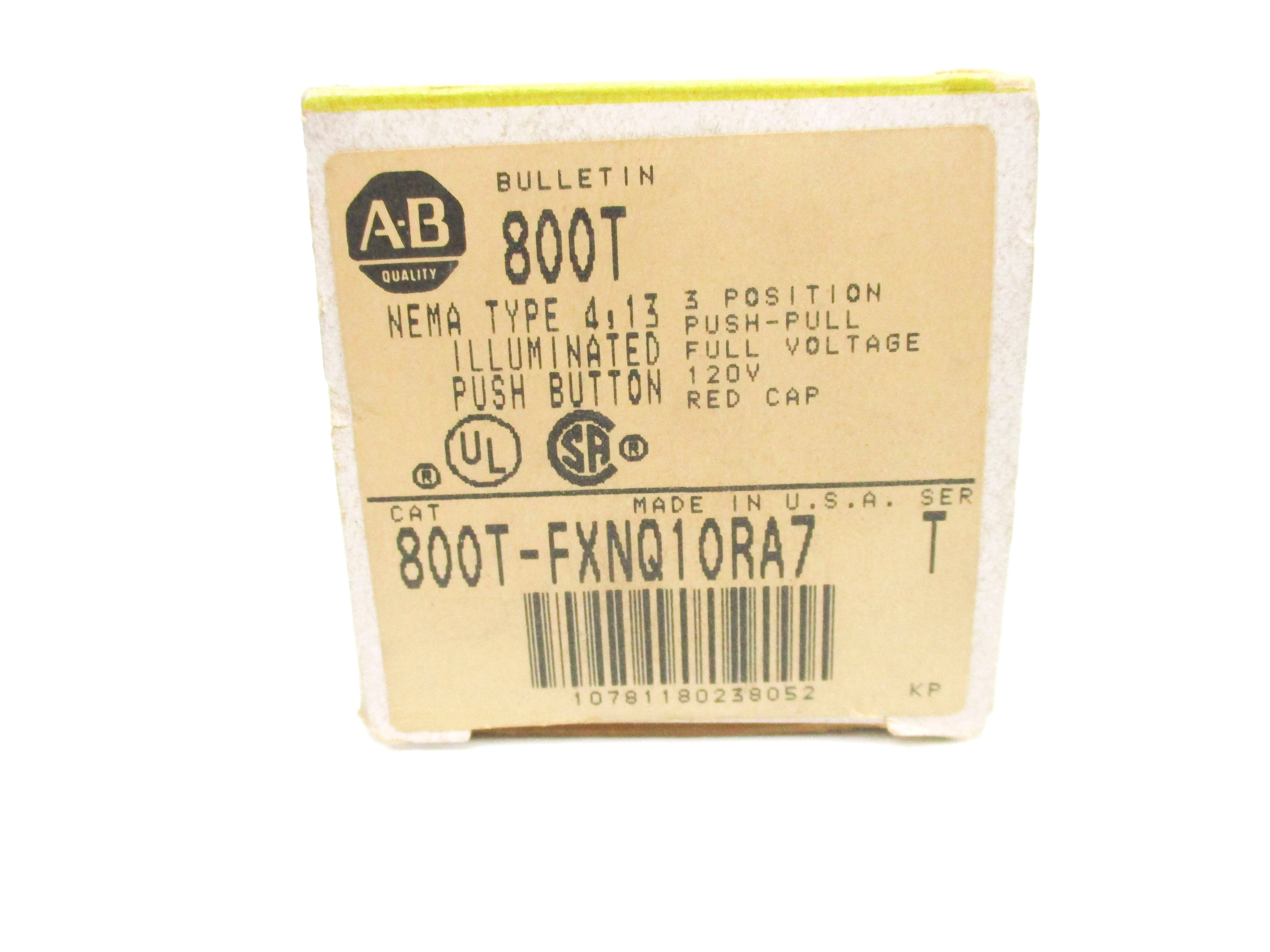 ALLEN BRADLEY 800T-FXNQ10RA7 SER. T (BK/YL) NSMP
