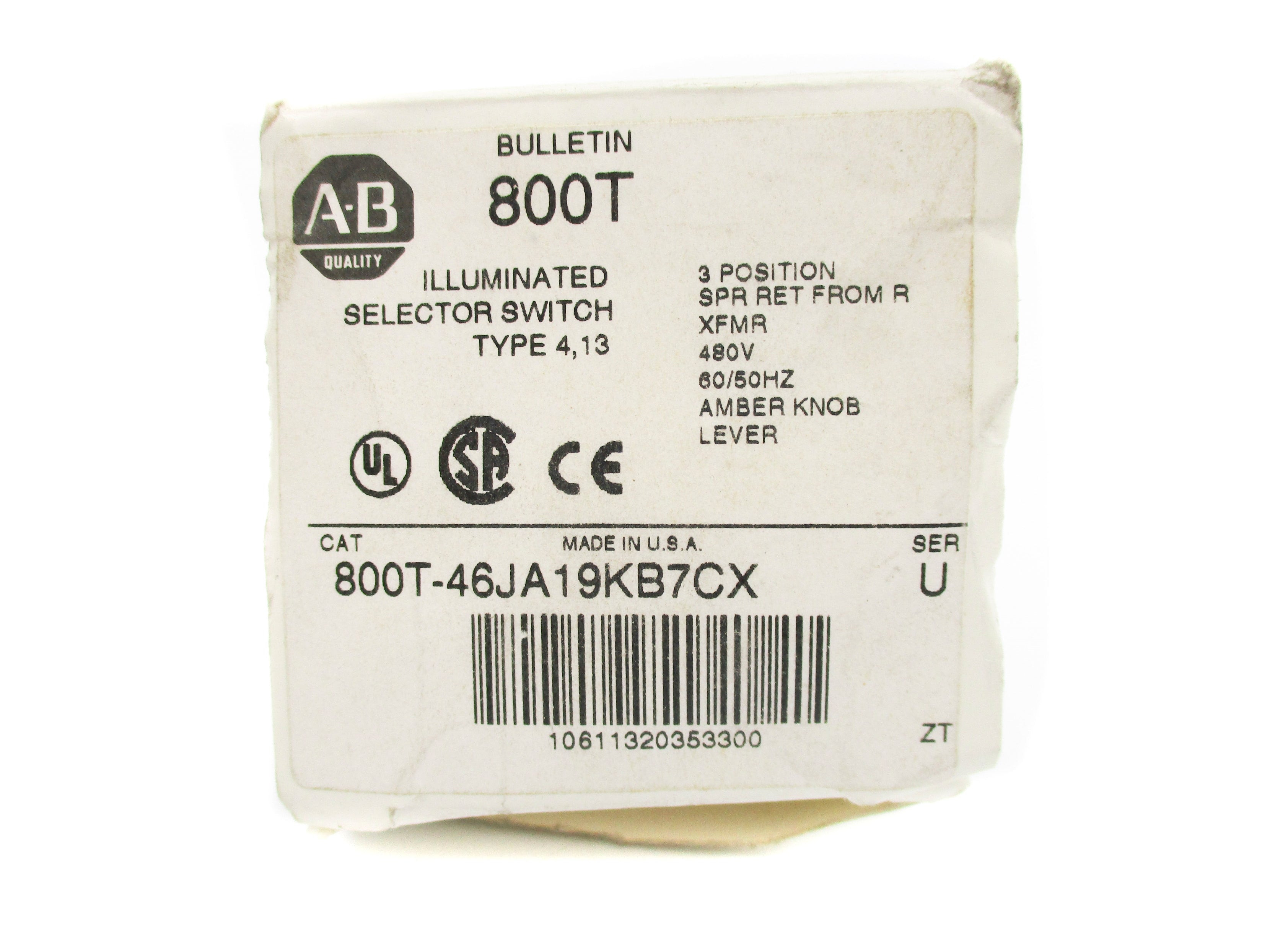 INDUSTRIAL SPARE PART 800T-46JA19KB7CX SER. U (WH) NSMP