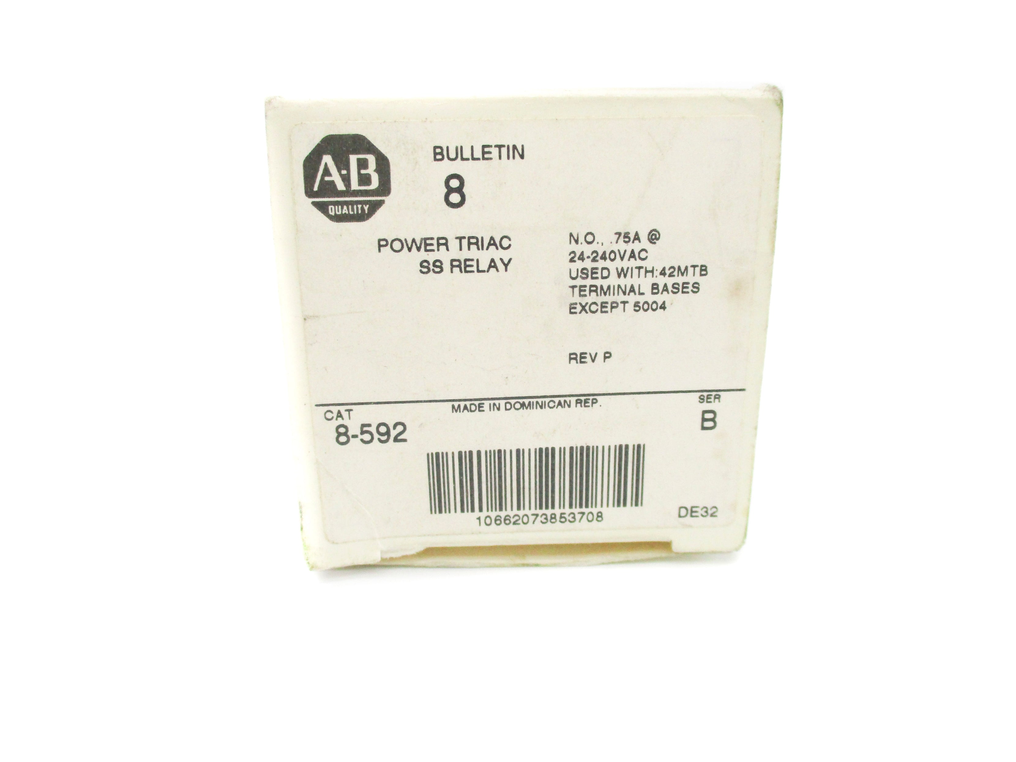 ALLEN BRADLEY 8-592 SER. B 24-240VAC (WH) NSMP
