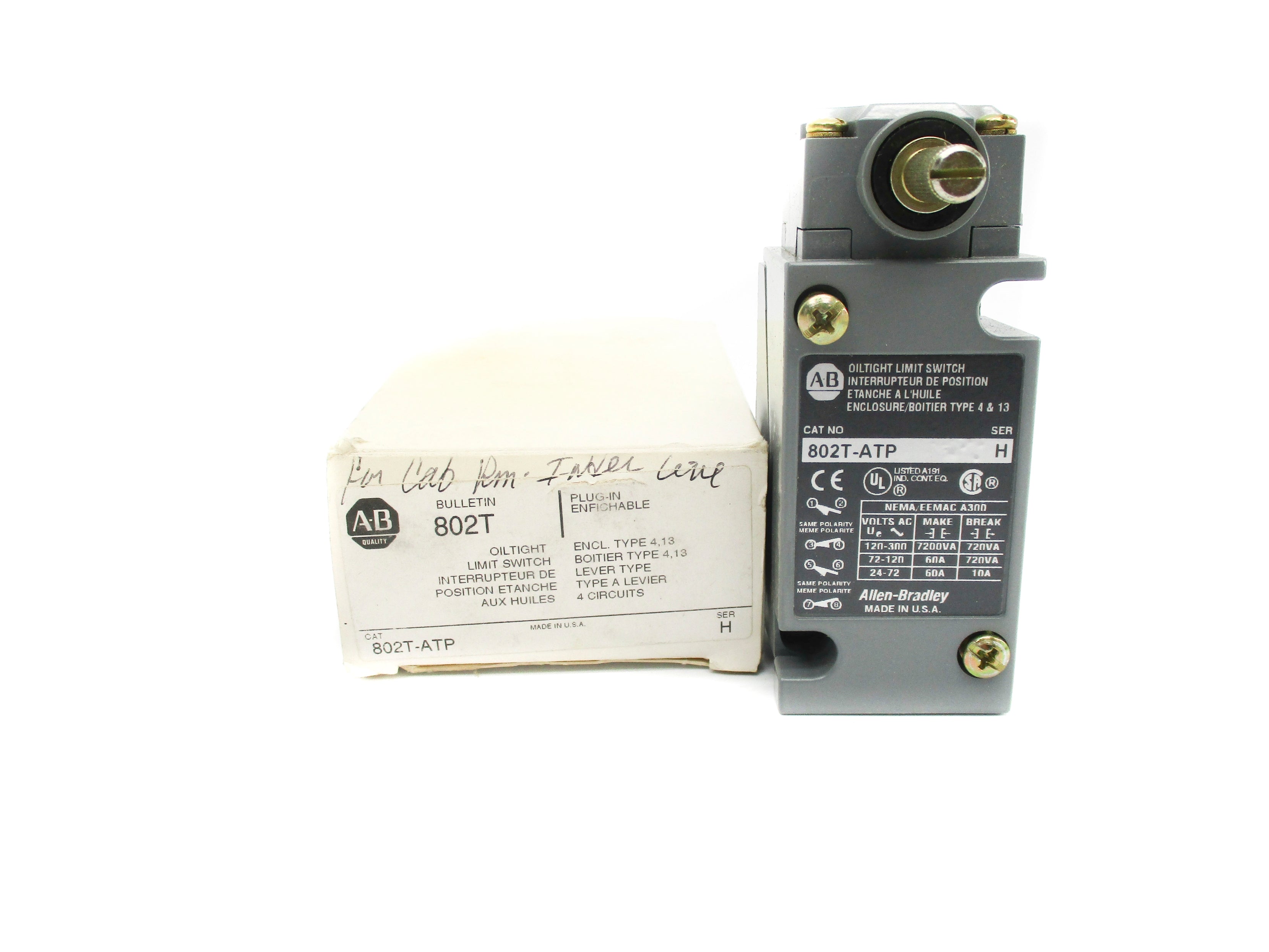 ALLEN BRADLEY 802T-ATP SER. H 120-300VAC 60A (WH) NSMP