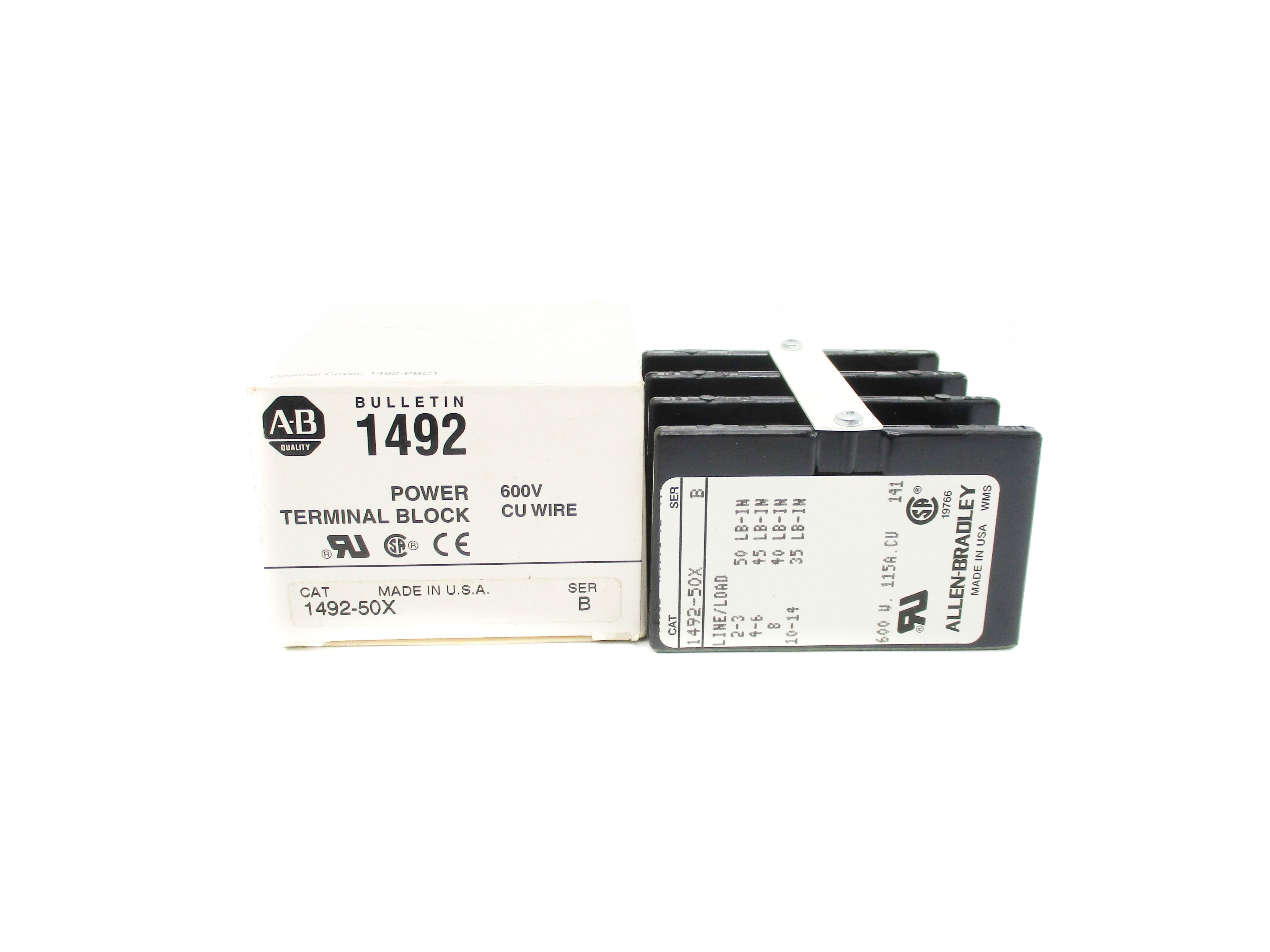 ALLEN BRADLEY 1492-50X SER. B 600V 115A (WH) NSMP