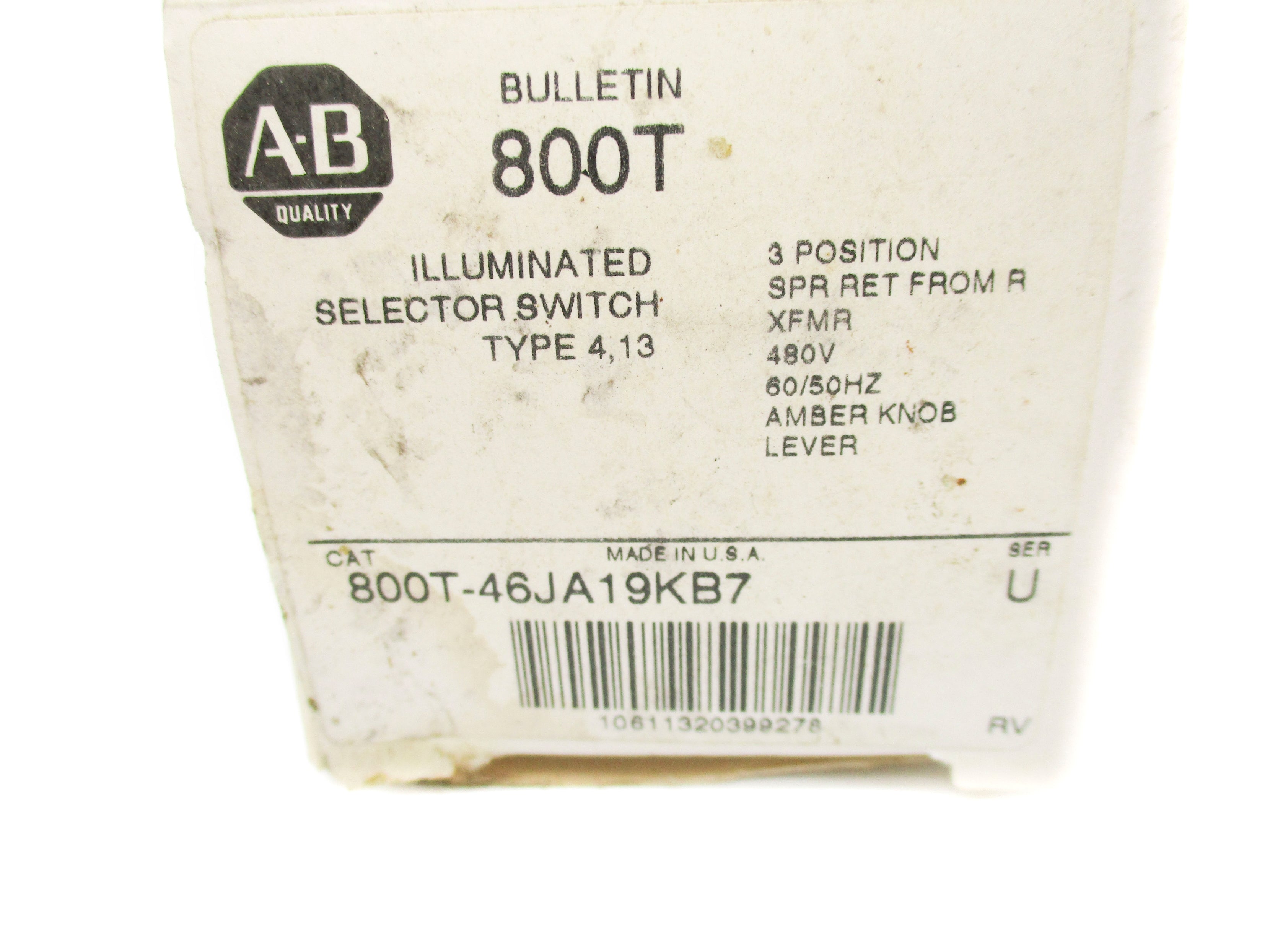 INDUSTRIAL SPARE PART 800T-46JA19KB7 SER. U (WH) NSMP