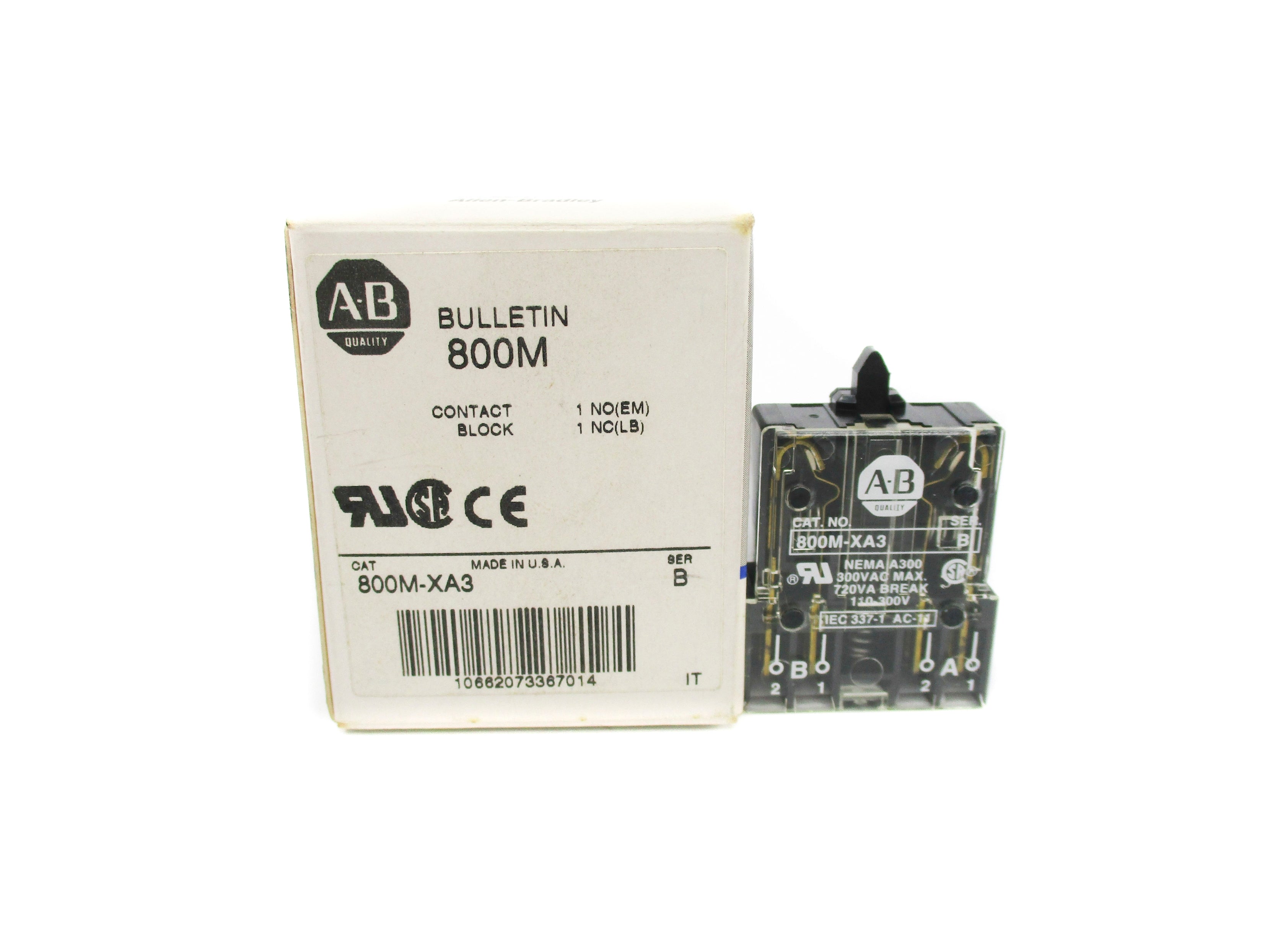 ALLEN BRADLEY 800M-XA3 SER. B (GY/BL) NSMP