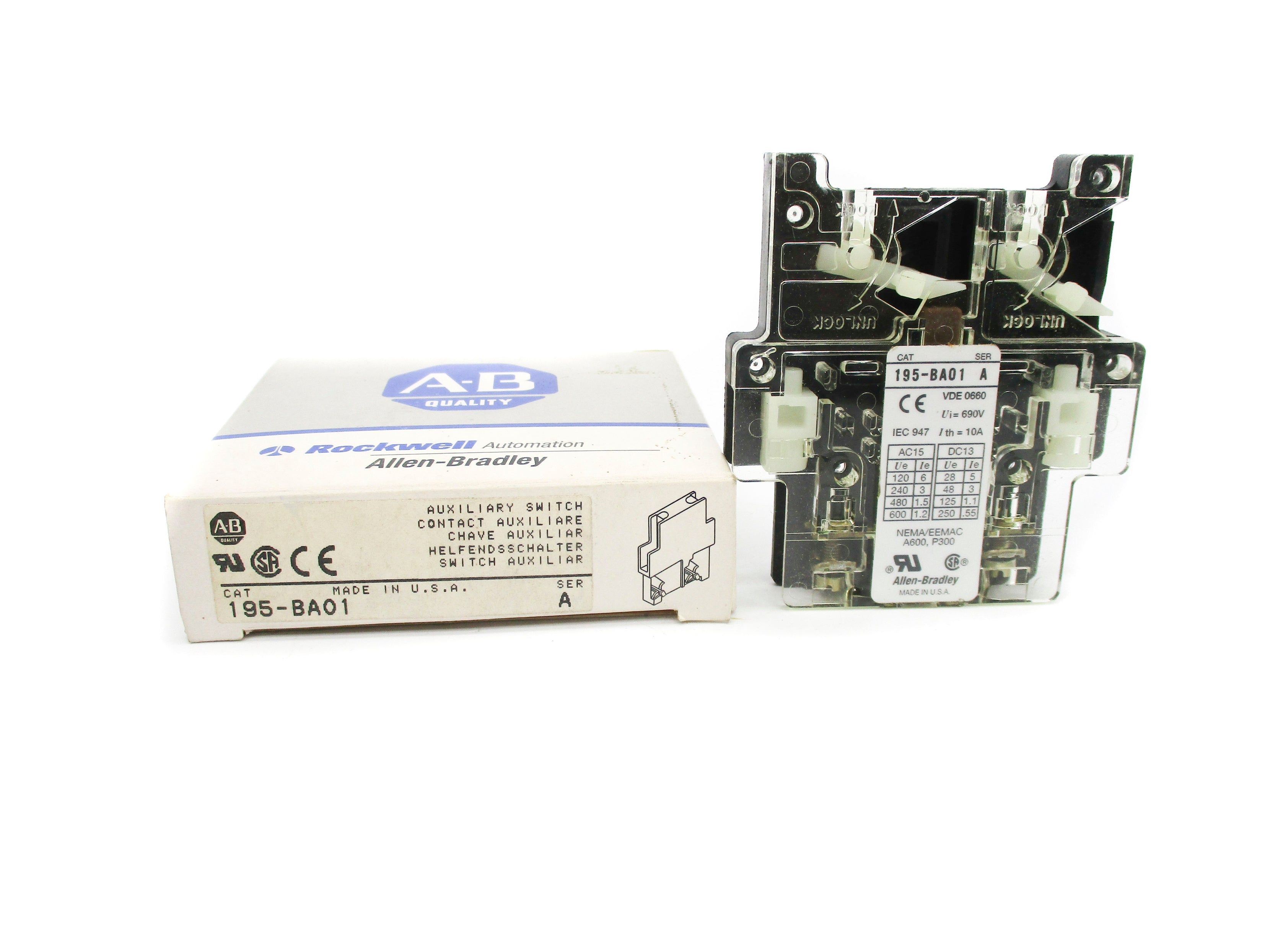 ALLEN BRADLEY 195-BA01 SER. A (GY/BL) NSMP