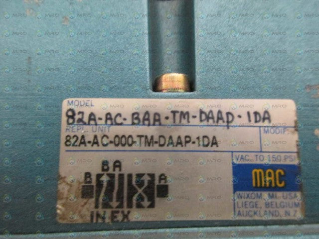 MAC 82A-AC-BAA-TM-DAAP-1DA VALVE *USED*