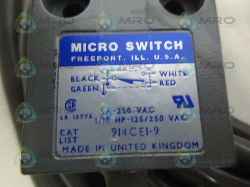 MICRO SWITCH 914CEI-9 LIMIT SWITCH UNMP