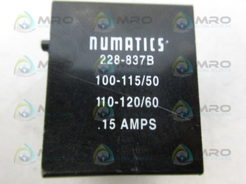 NUMATICS 228-837B SOLENOID COIL UNMP