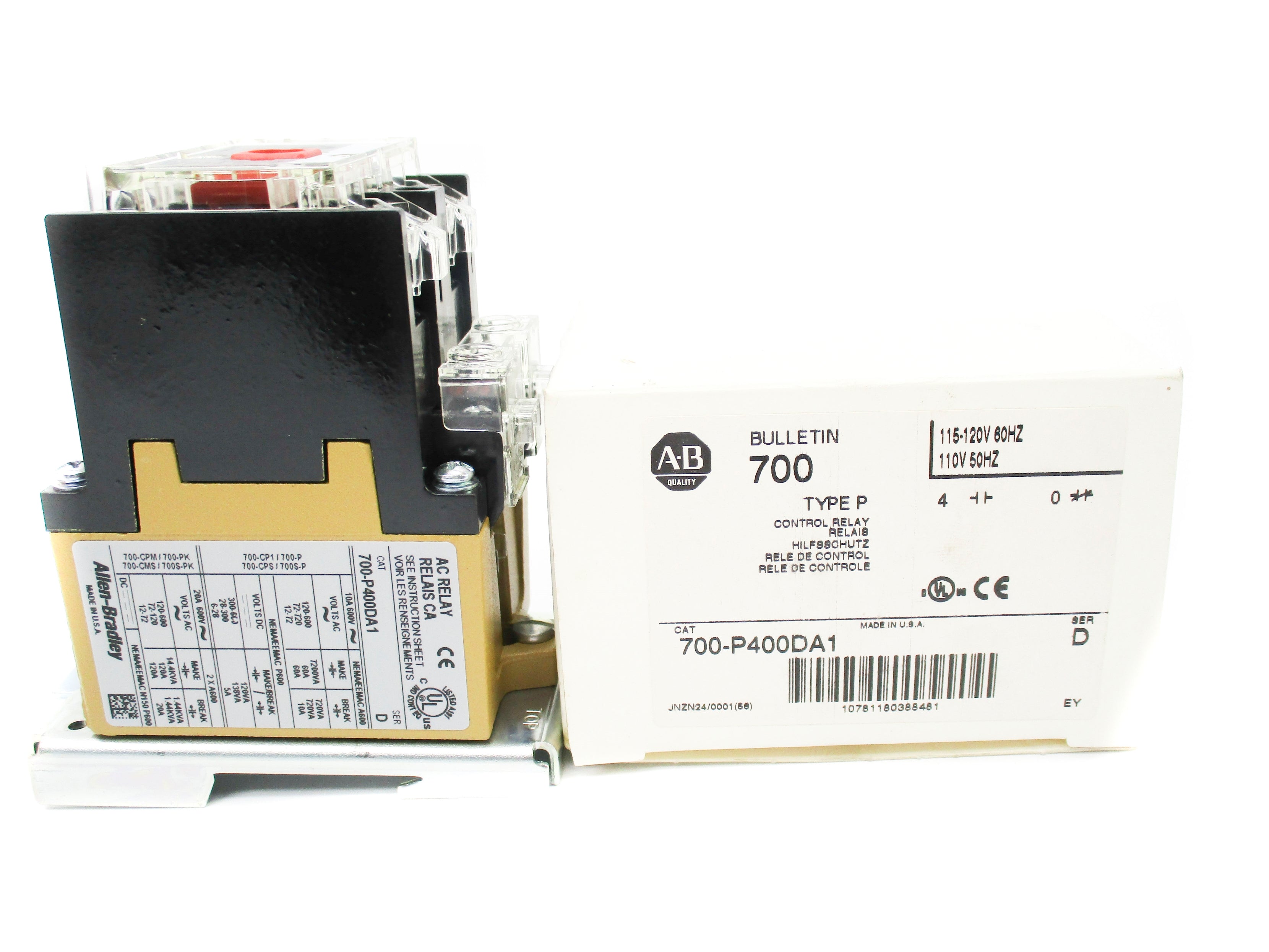 ALLEN BRADLEY 700-P400DA1 SER. D 120V (WH) NSMP