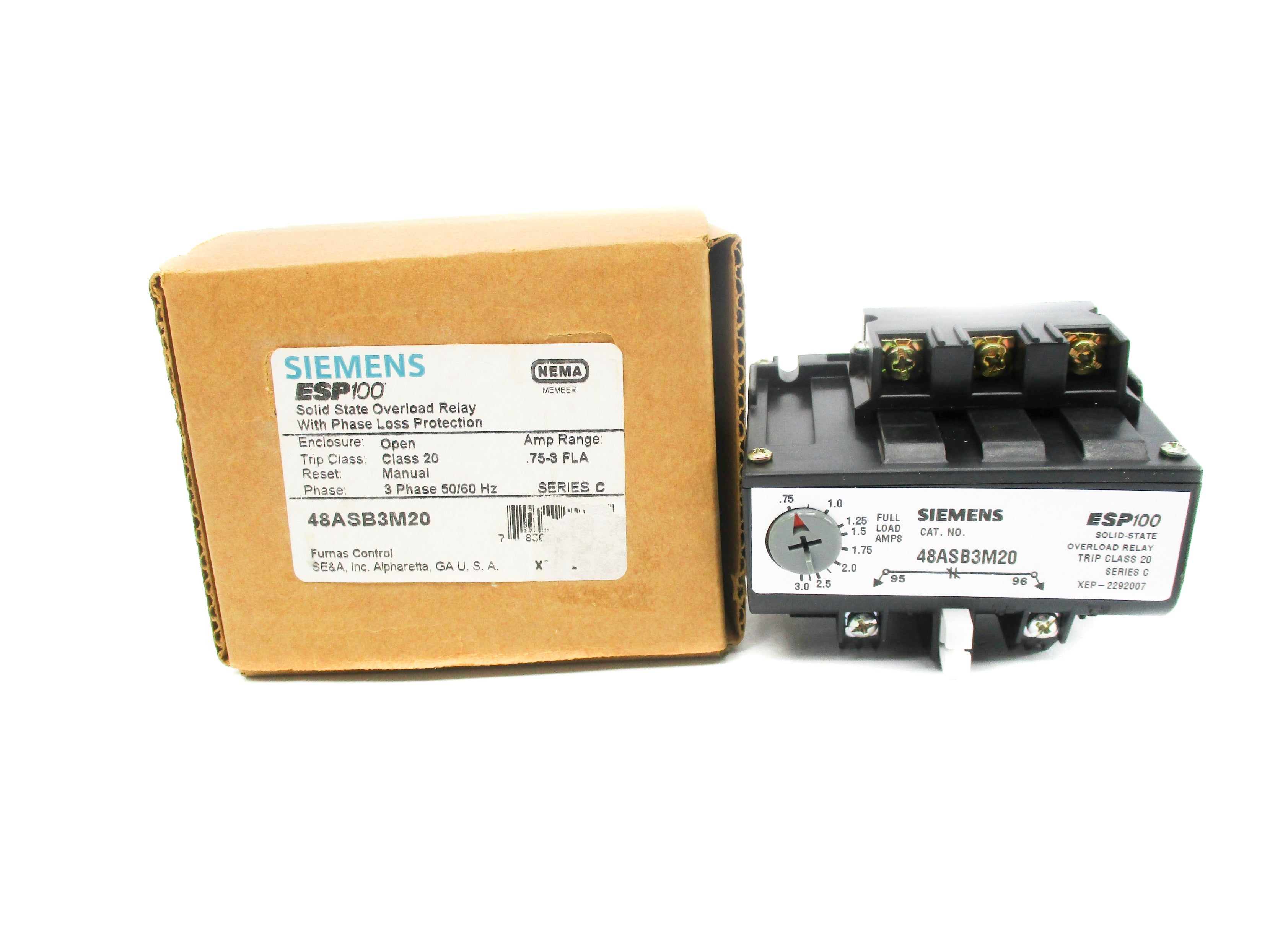 SIEMENS 48ASB3M20 SER. C 0.75-3A 600VAC NSMP