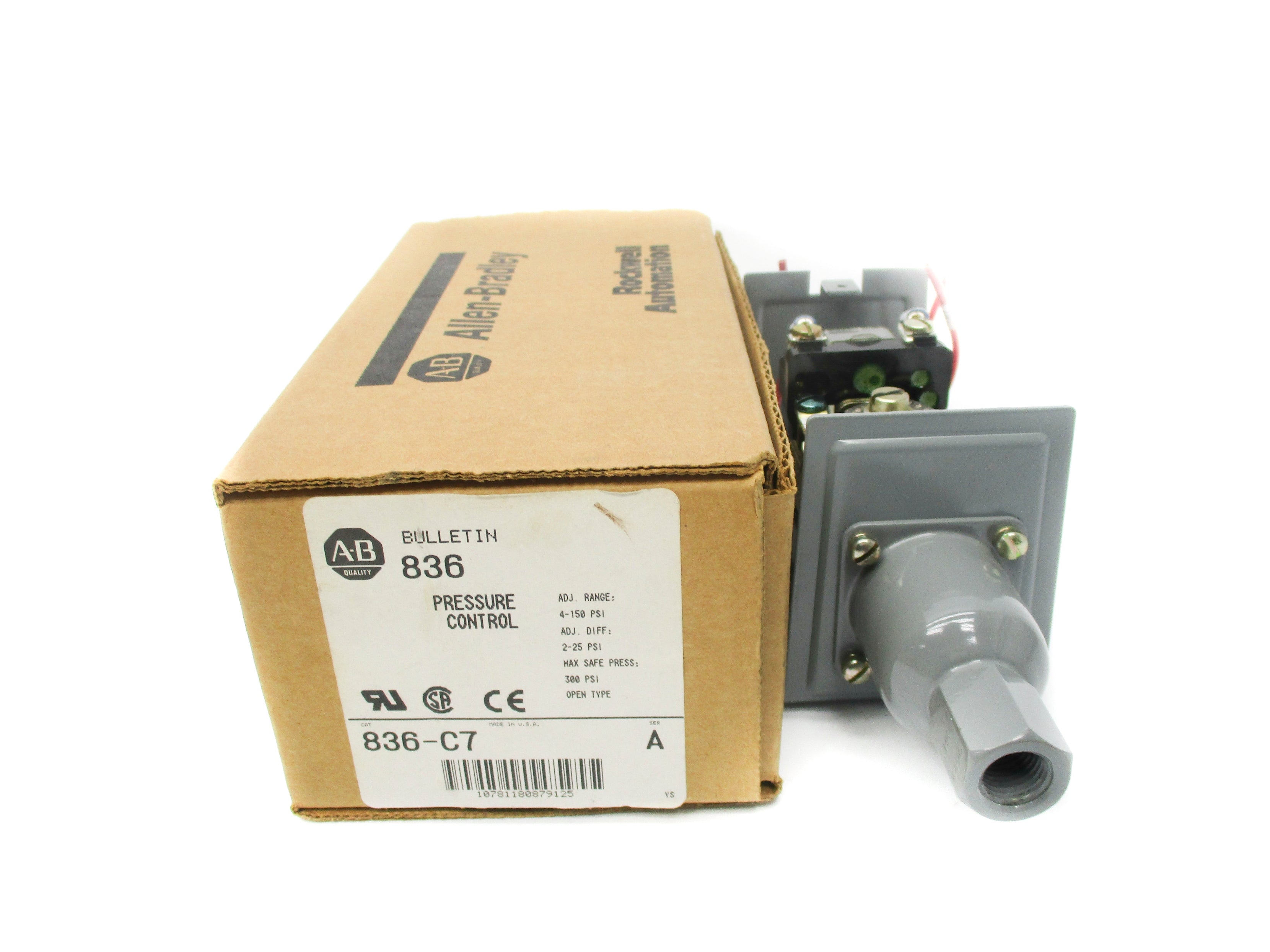 ALLEN BRADLEY 836-C7 SER. A 600V 300PSI (BR/WH) NSMP