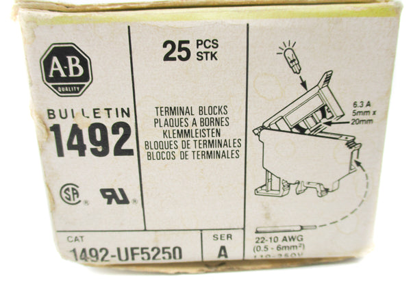 ALLEN BRADLEY 1492-UF5250 SER. A (PKG OF 25) (BK/YL) NSMP