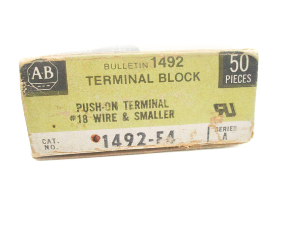 ALLEN BRADLEY 1492-F4 SER. A (PKG OF 50) (BK/YL) NSMP
