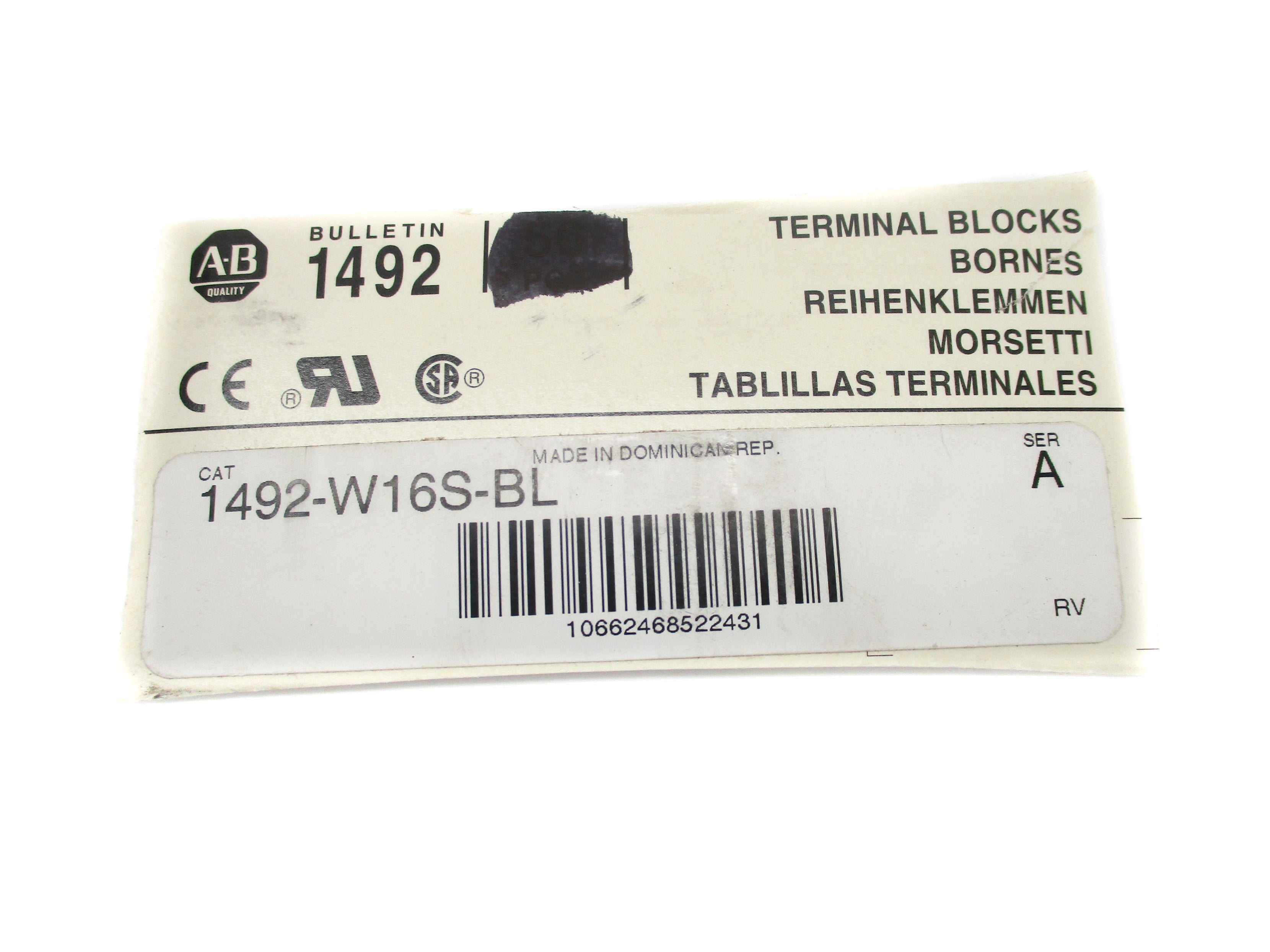 ALLEN BRADLEY 1492-W16S-BL SER. A NSNP