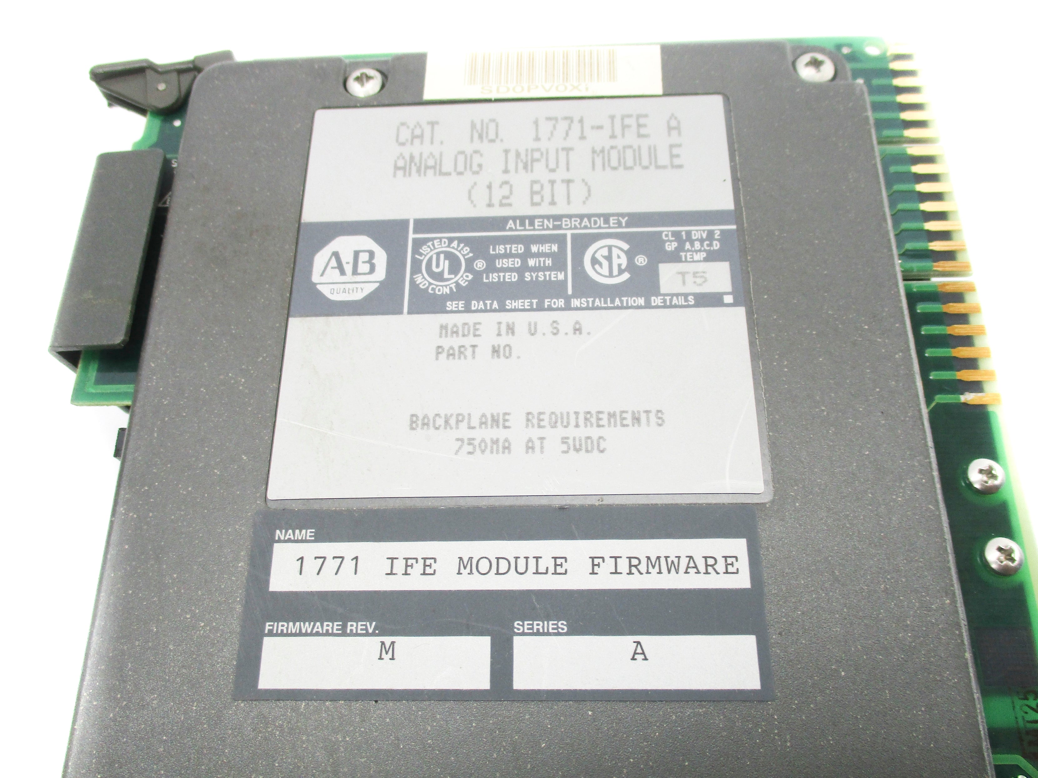 ALLEN BRADLEY 1771-IFE SER. A F/W M UNMP