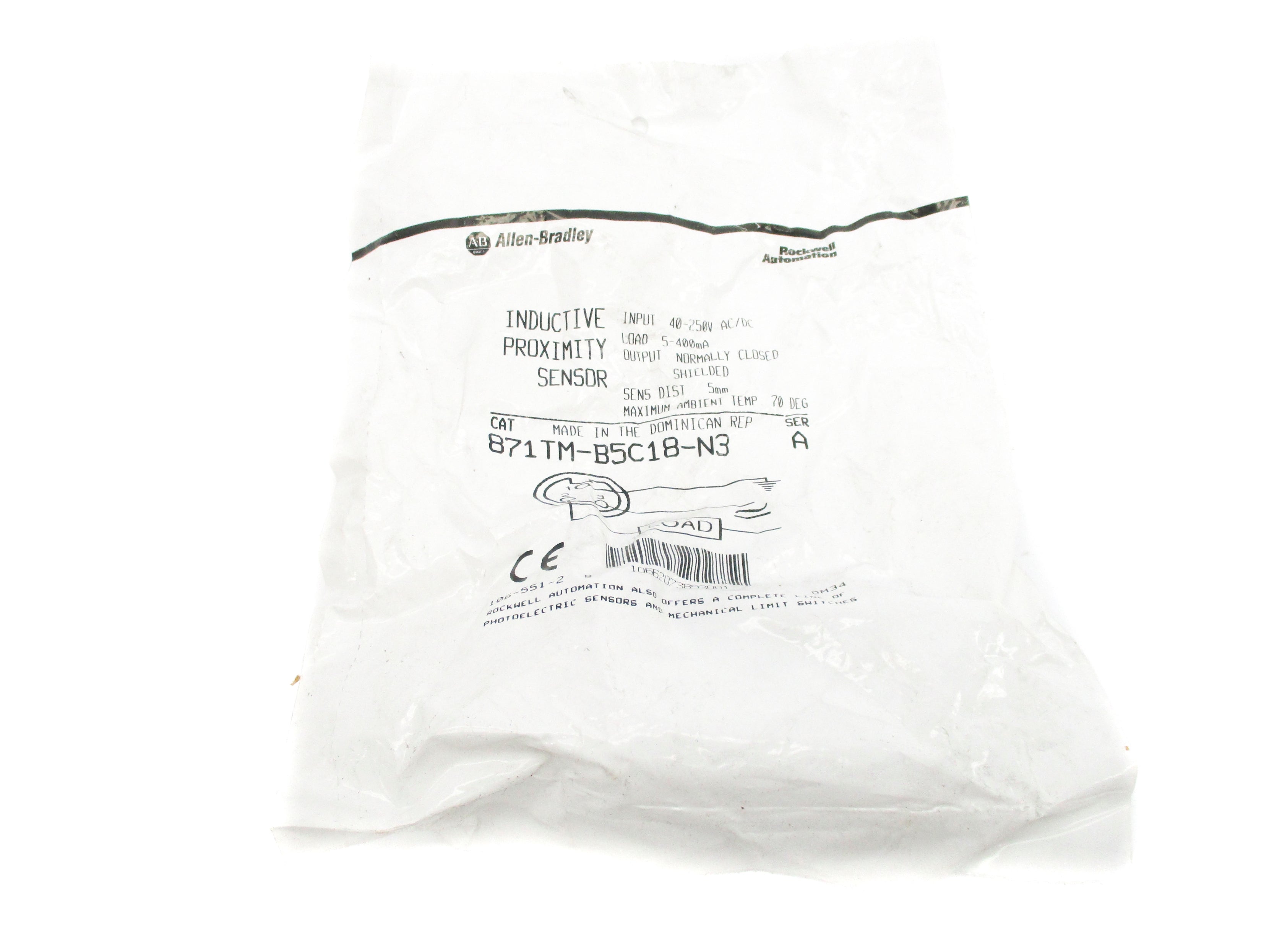 ALLEN BRADLEY 871TM-B5C18-N3 SER. A 40-250VAC/DC NSMP