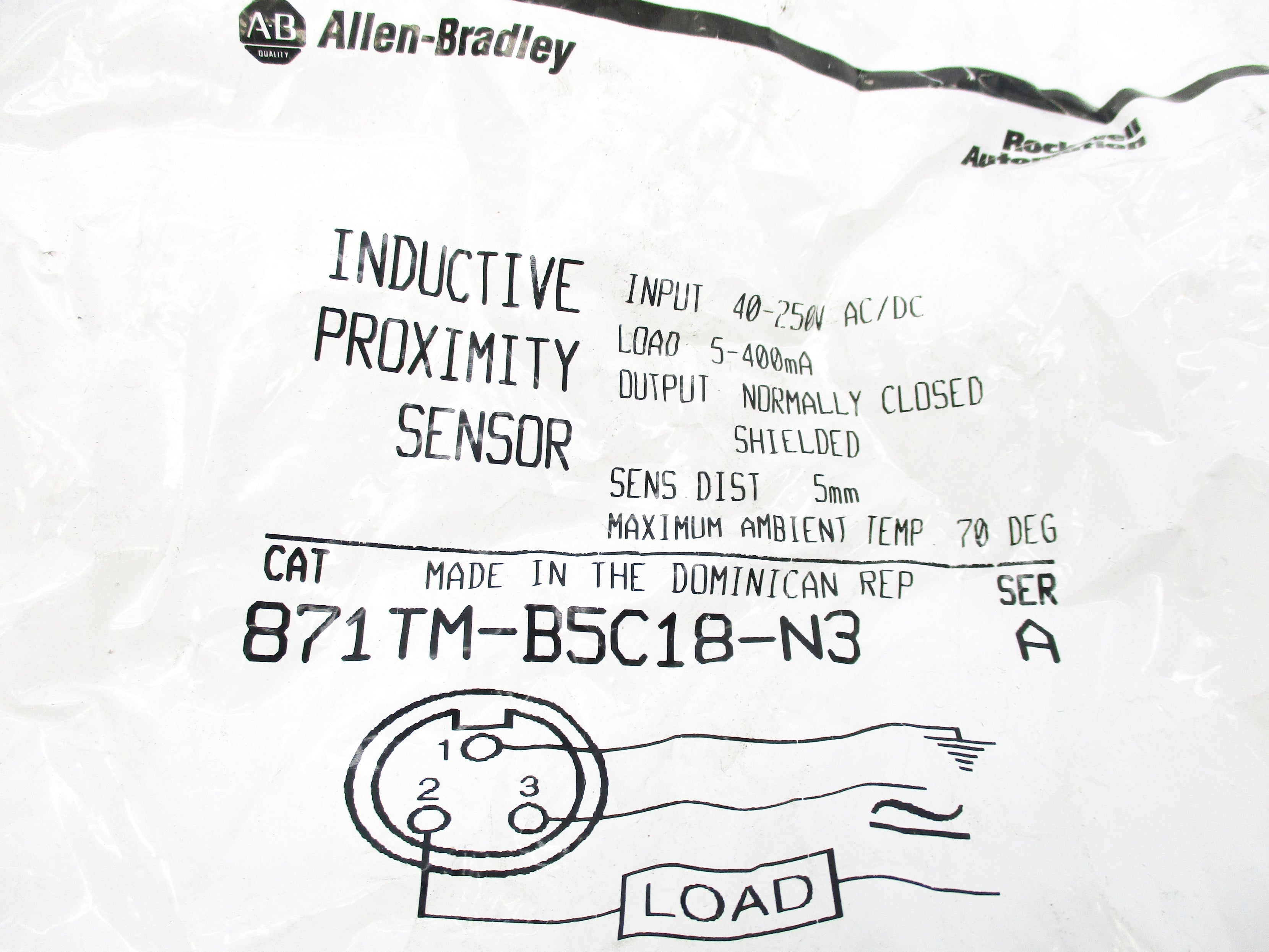 ALLEN BRADLEY 871TM-B5C18-N3 SER. A 40-250VAC/DC NSMP