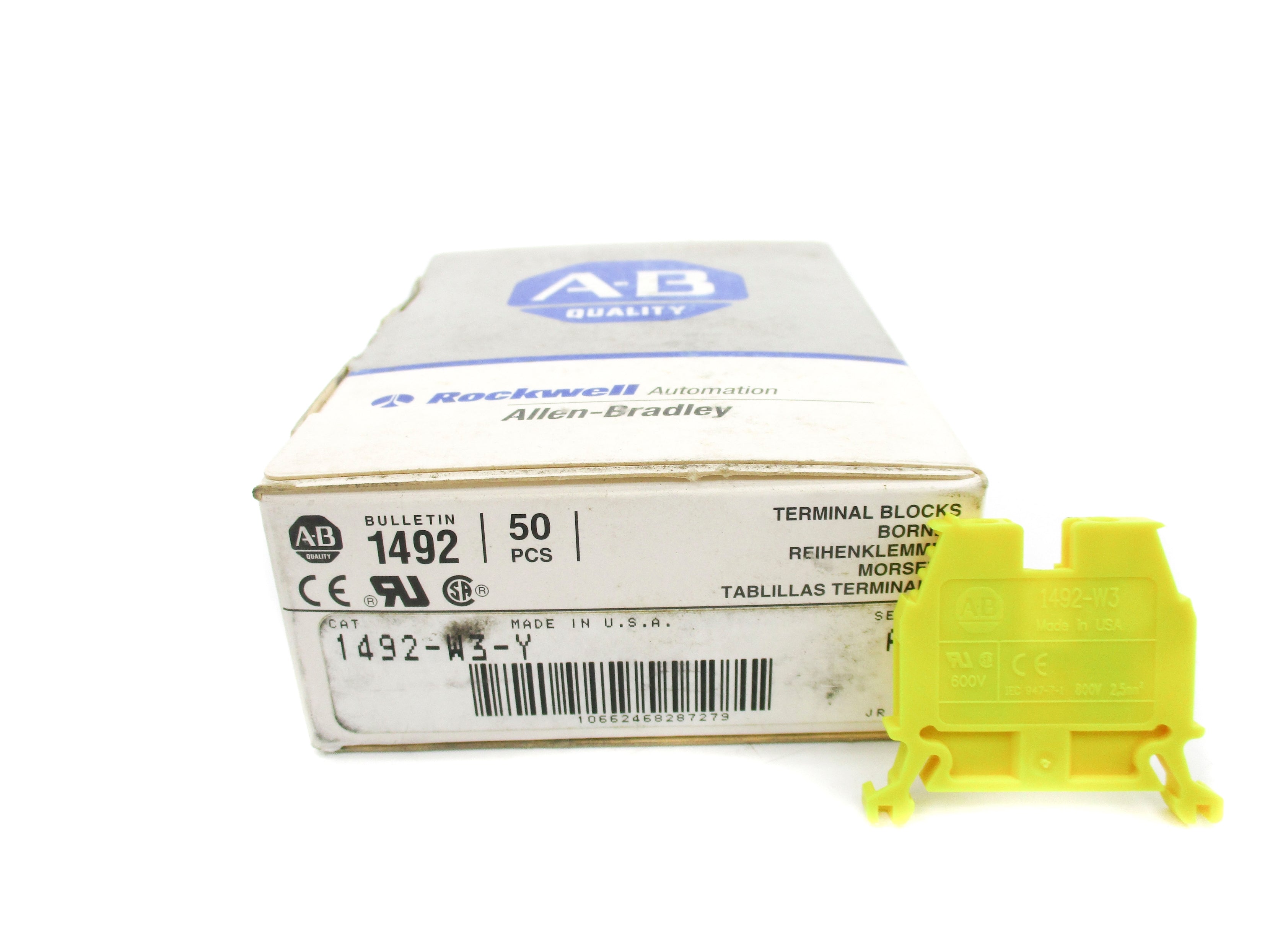 ALLEN BRADLEY 1492-W3-Y SER. A 600V (PKG OF 50) (GY/BL) NSMP