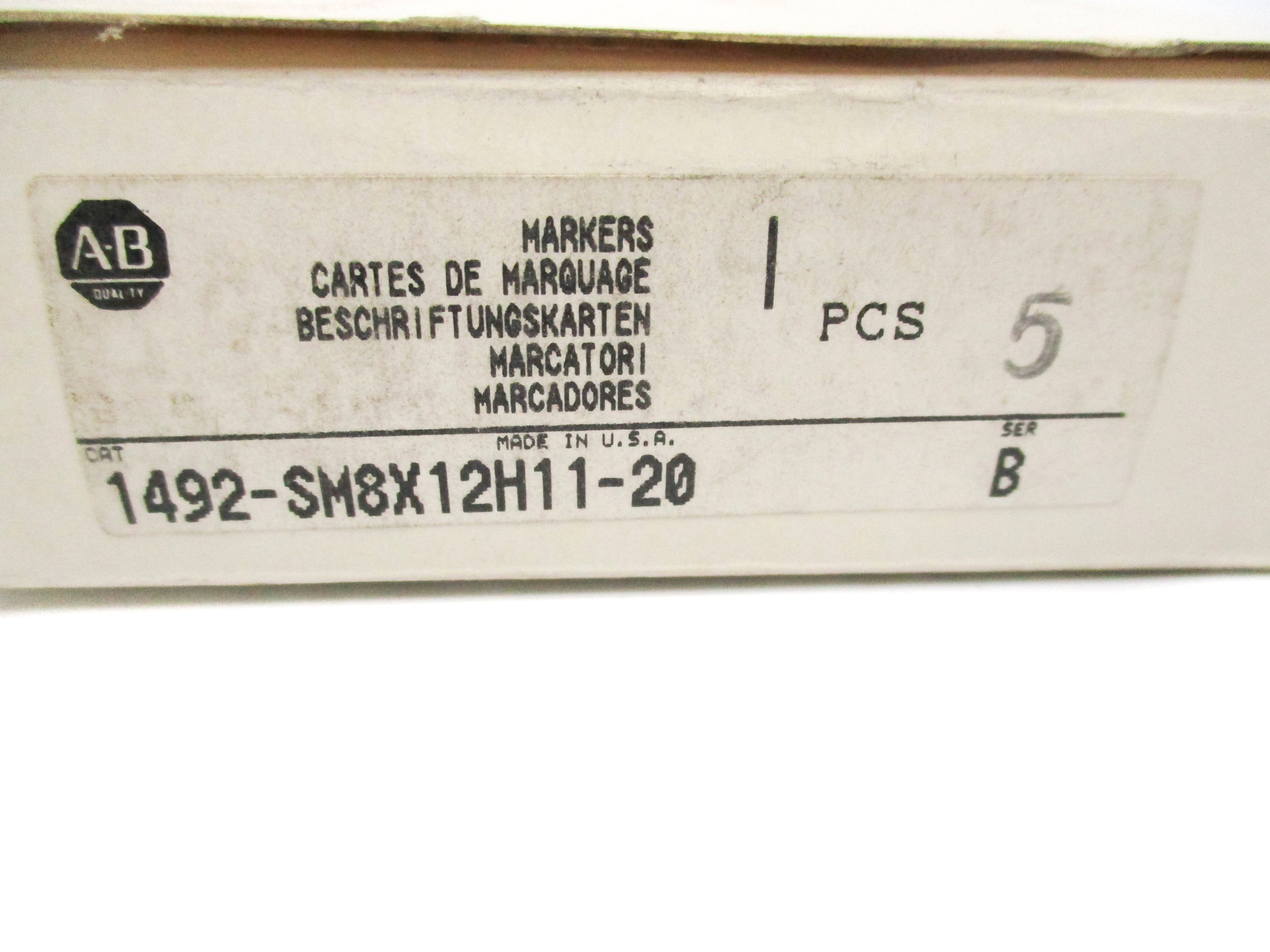 ALLEN BRADLEY 1492-SM8X12H11-20 SER. B (PKG OF 5) (WH) NSMP