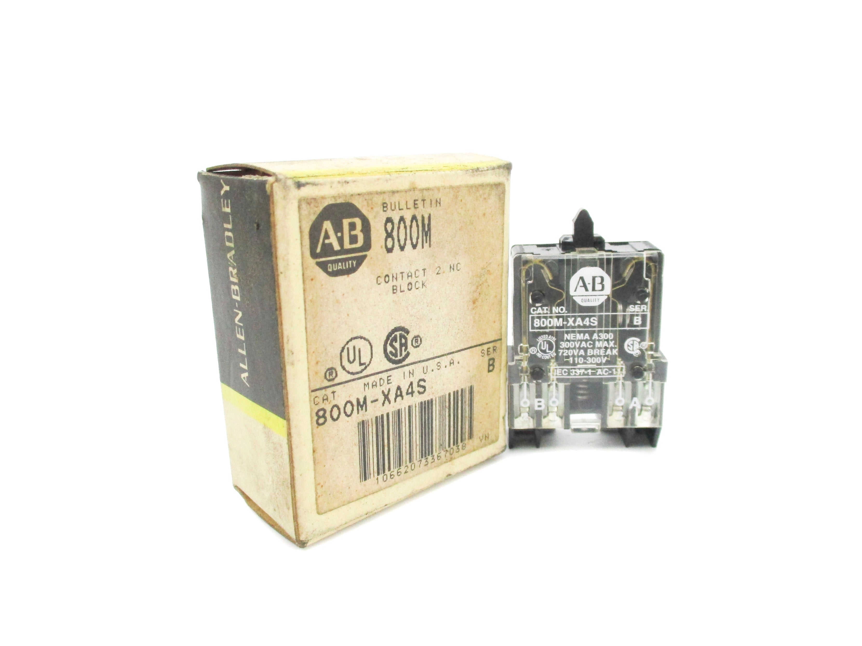 ALLEN BRADLEY 800M-XA4S SER. B (BK/YL) NSMP
