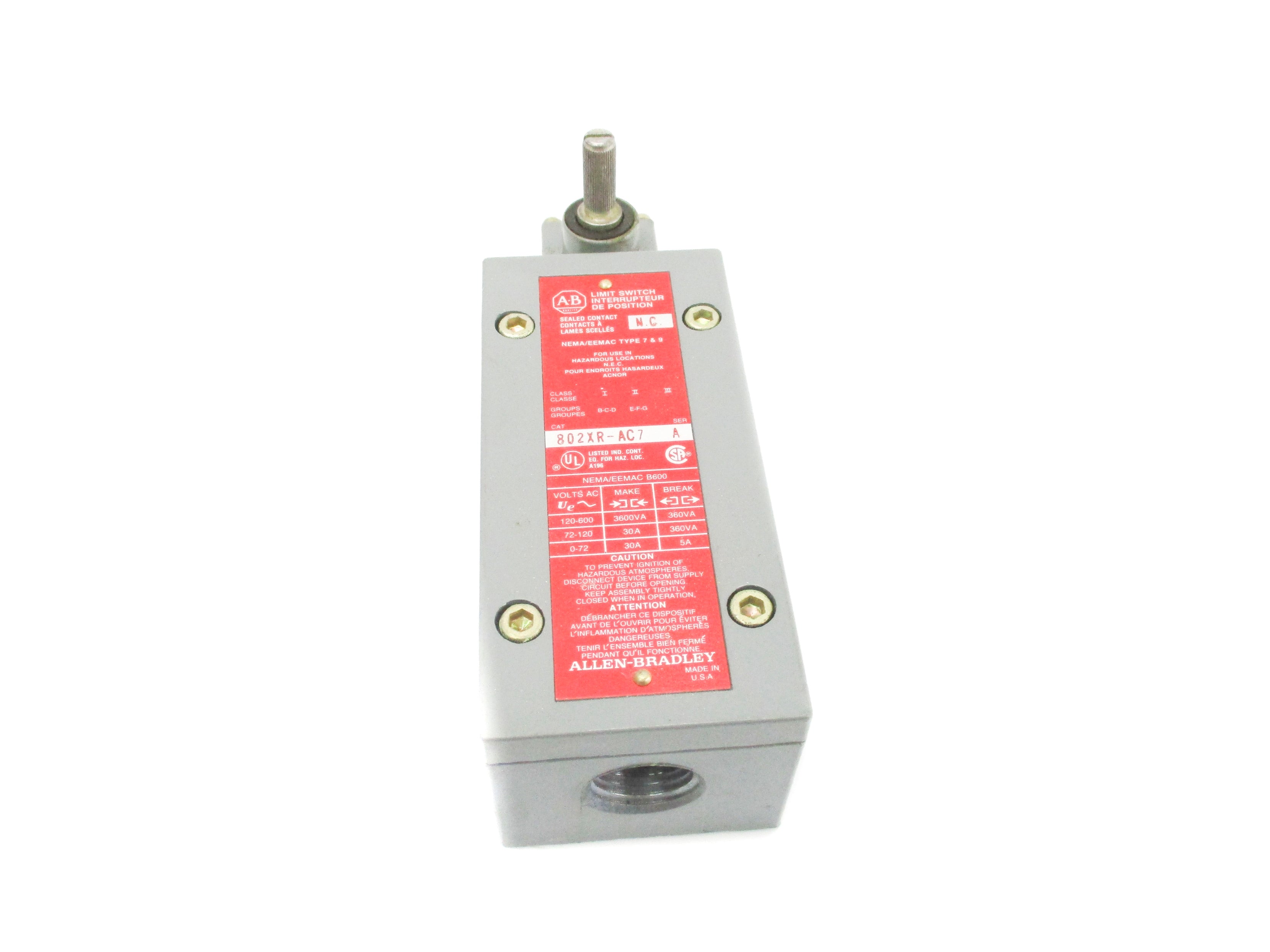ALLEN BRADLEY 802XR-AC7 SER. A NSNP