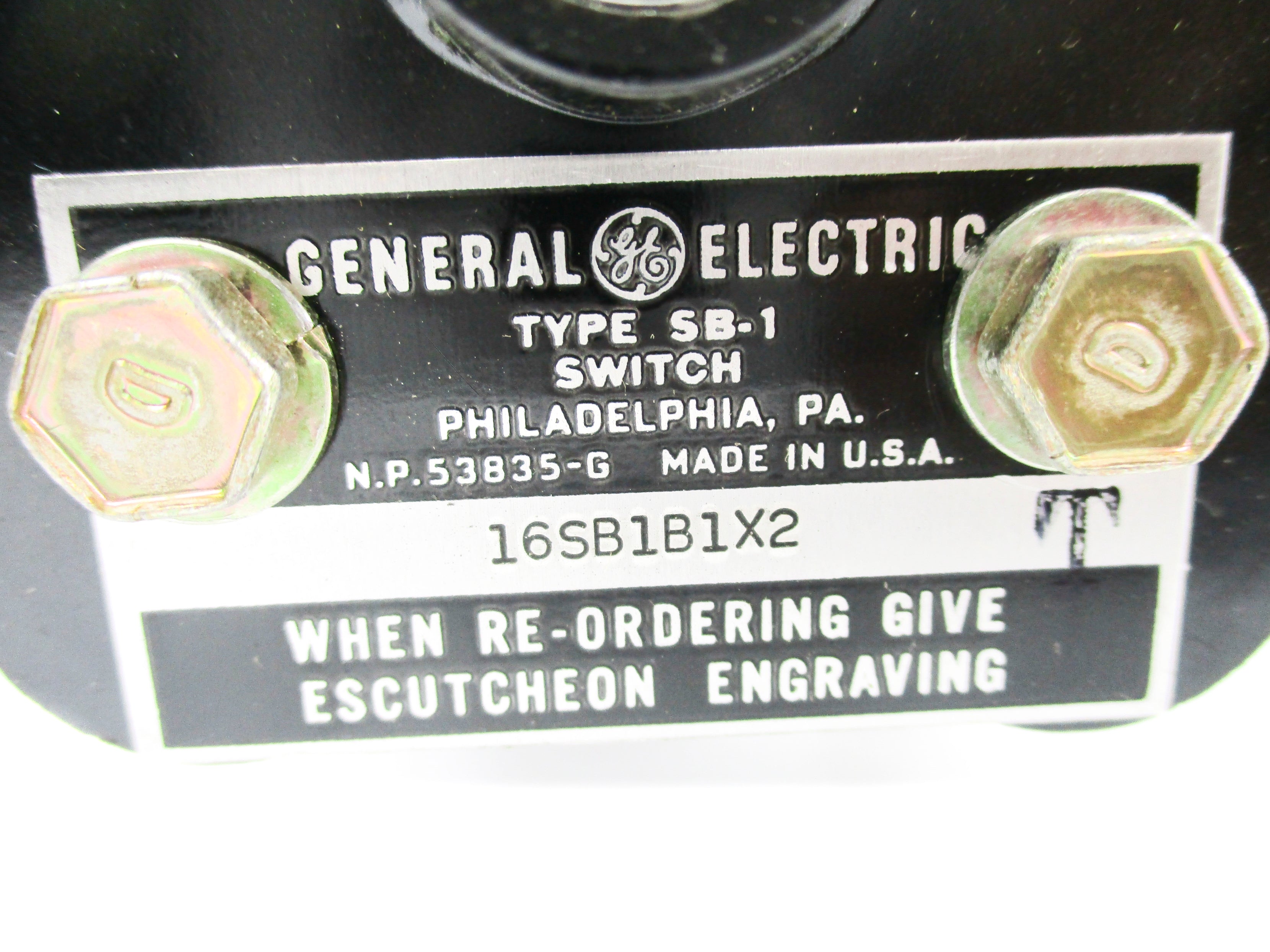 GENERAL ELECTRIC 16SB1B1X2 NSNP